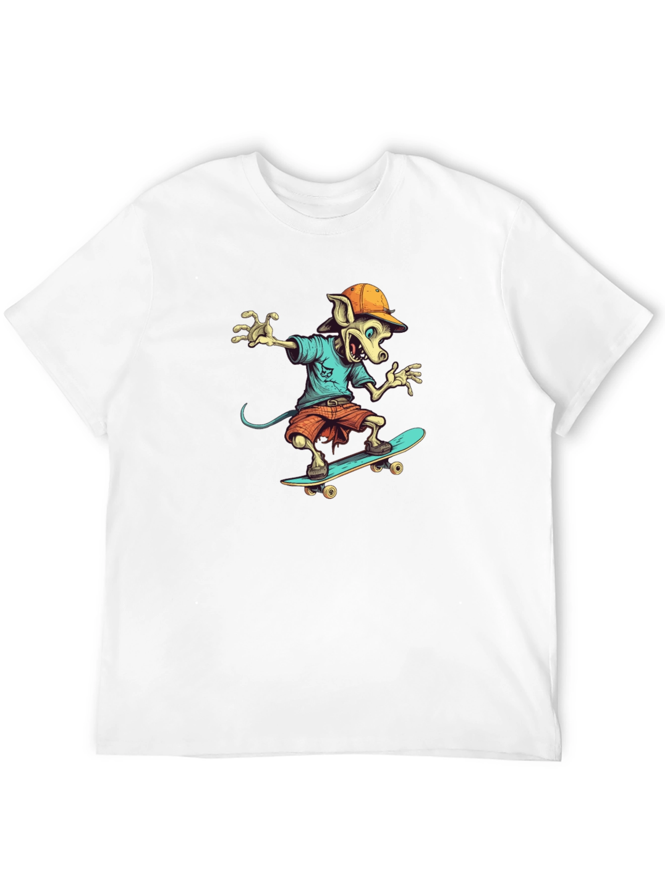 Skateboarding Rat Graphic T-Shirt