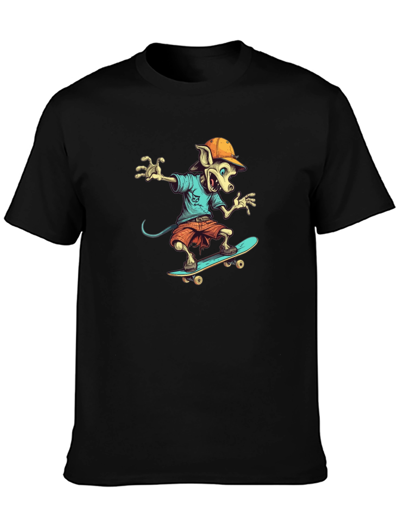 Skateboarding Rat Graphic T-Shirt