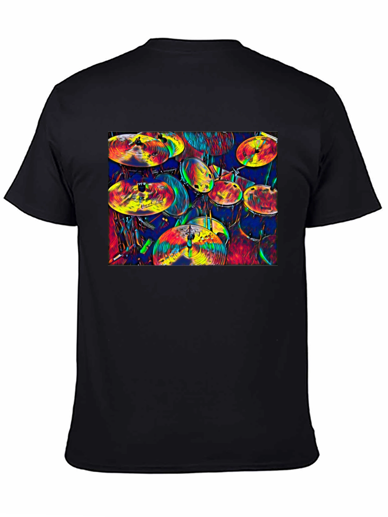 Vibrant Drum Kit Graphic T-Shirt - Musical Expression