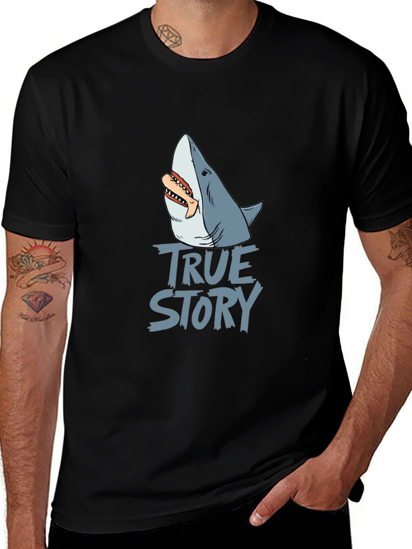True Story Shark Graphic T-Shirt