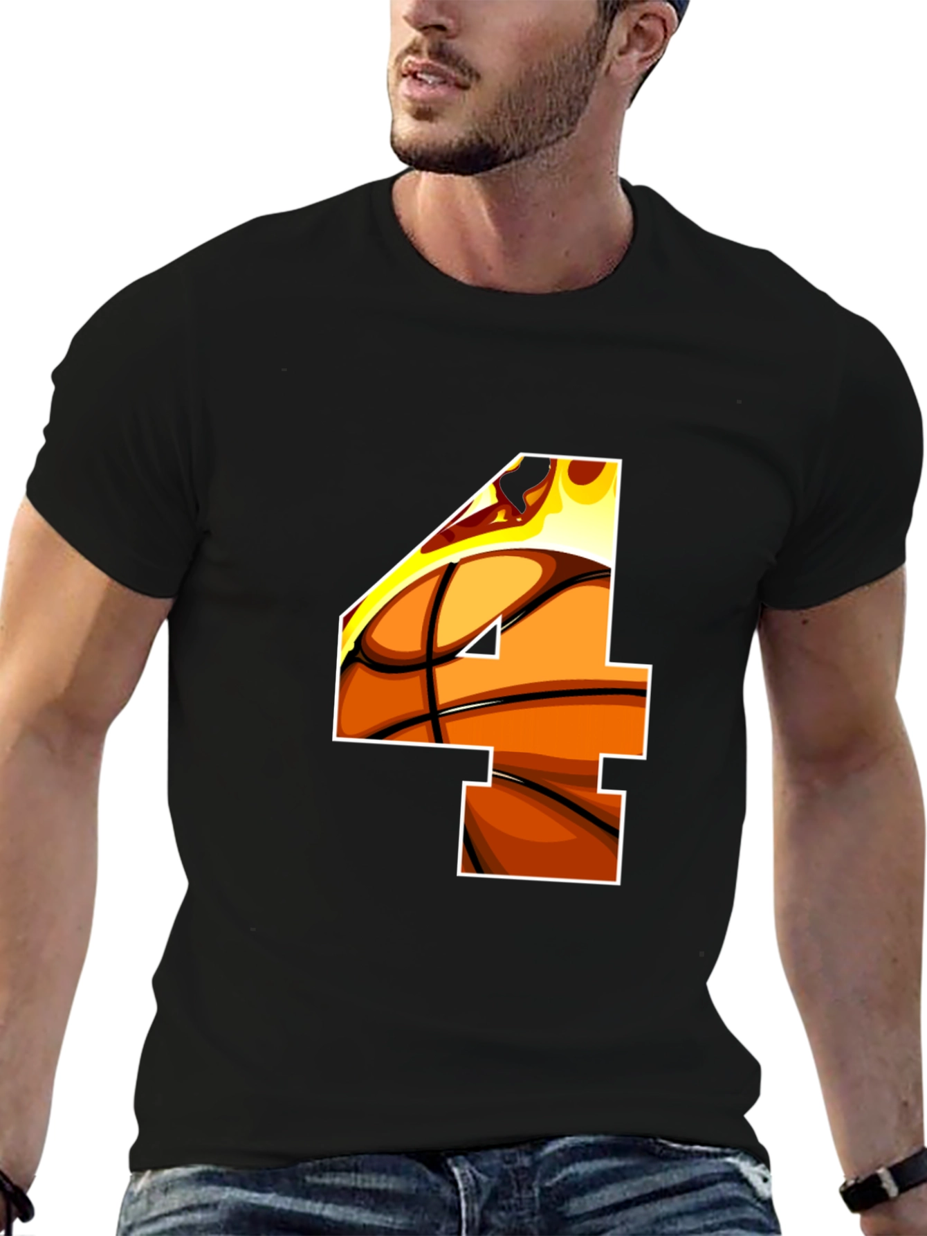 Basketball Number 4 Graphic Tee