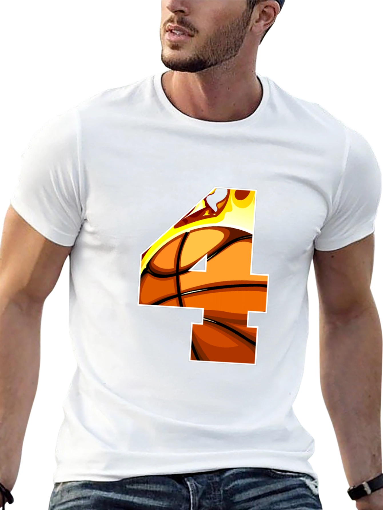 Basketball Number 4 Graphic Tee
