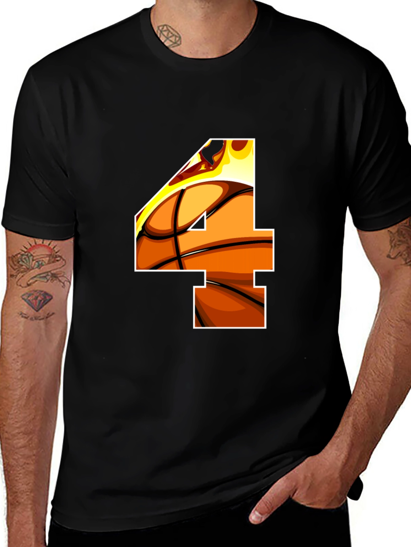 Basketball Number 4 Graphic Tee