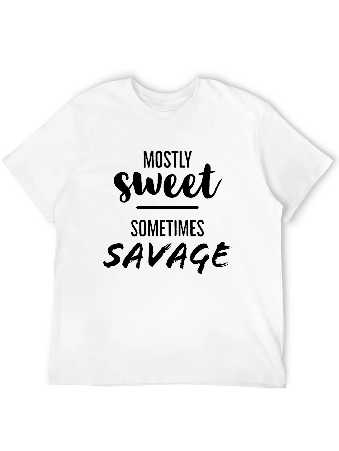 Mostly Sweet Sometimes Savage Black Graphic Tee