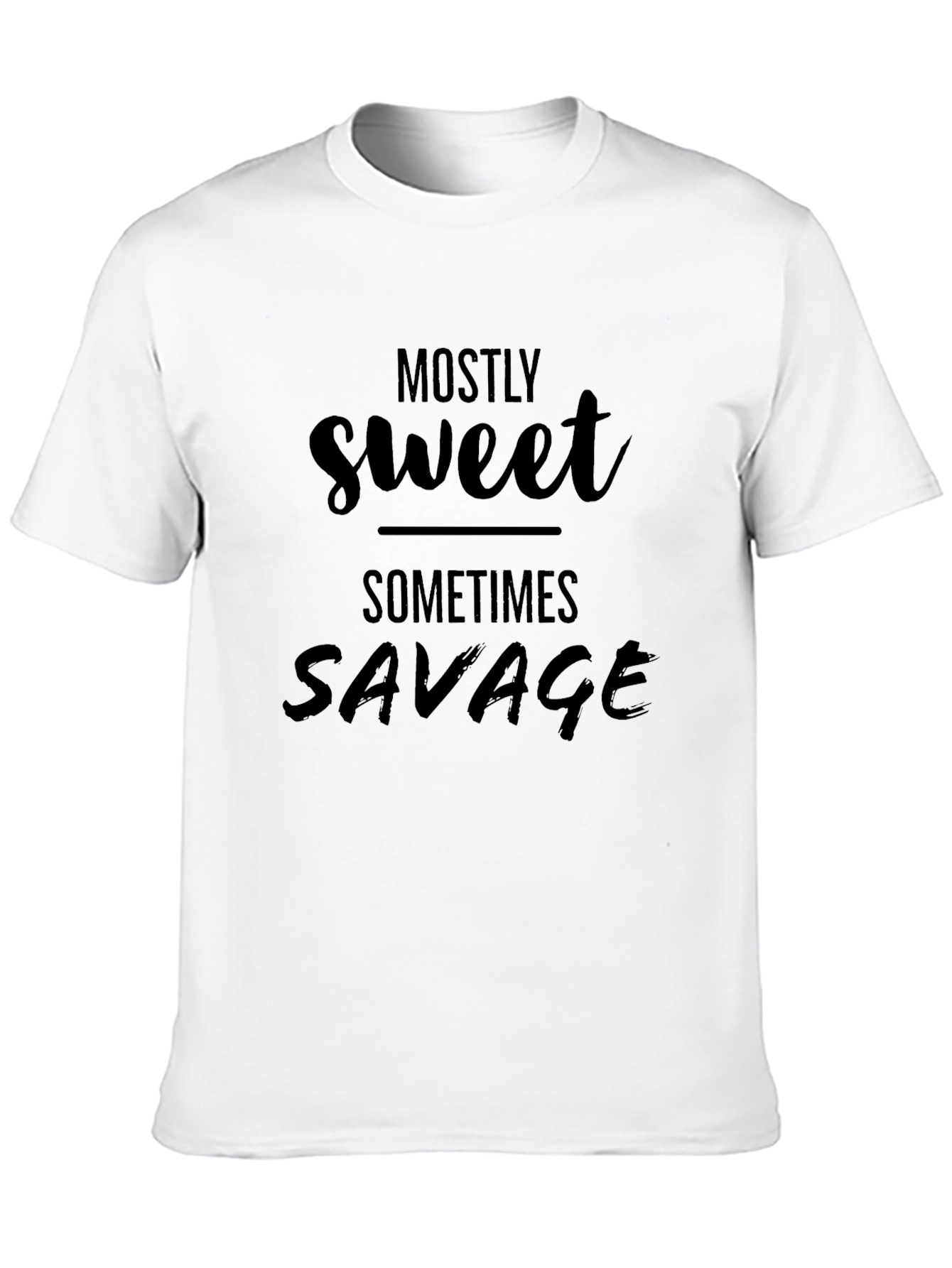 Mostly Sweet Sometimes Savage Black Graphic Tee