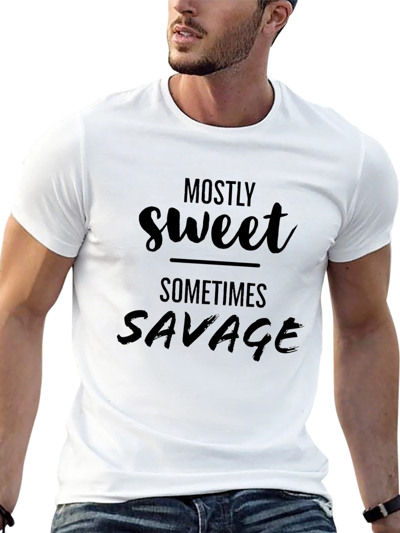 Mostly Sweet Sometimes Savage Black Graphic Tee