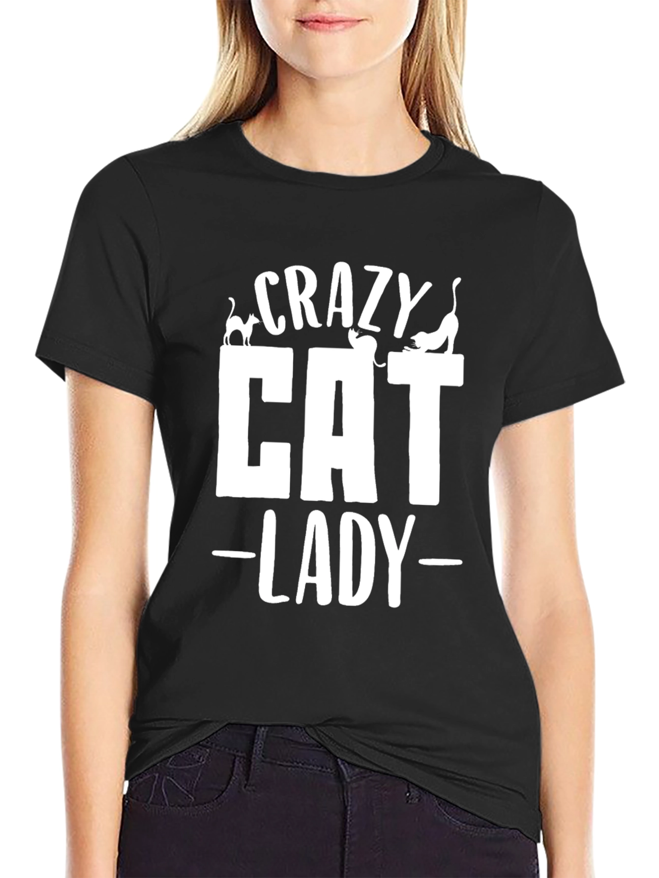 Crazy Cat Lady T-Shirt - Black