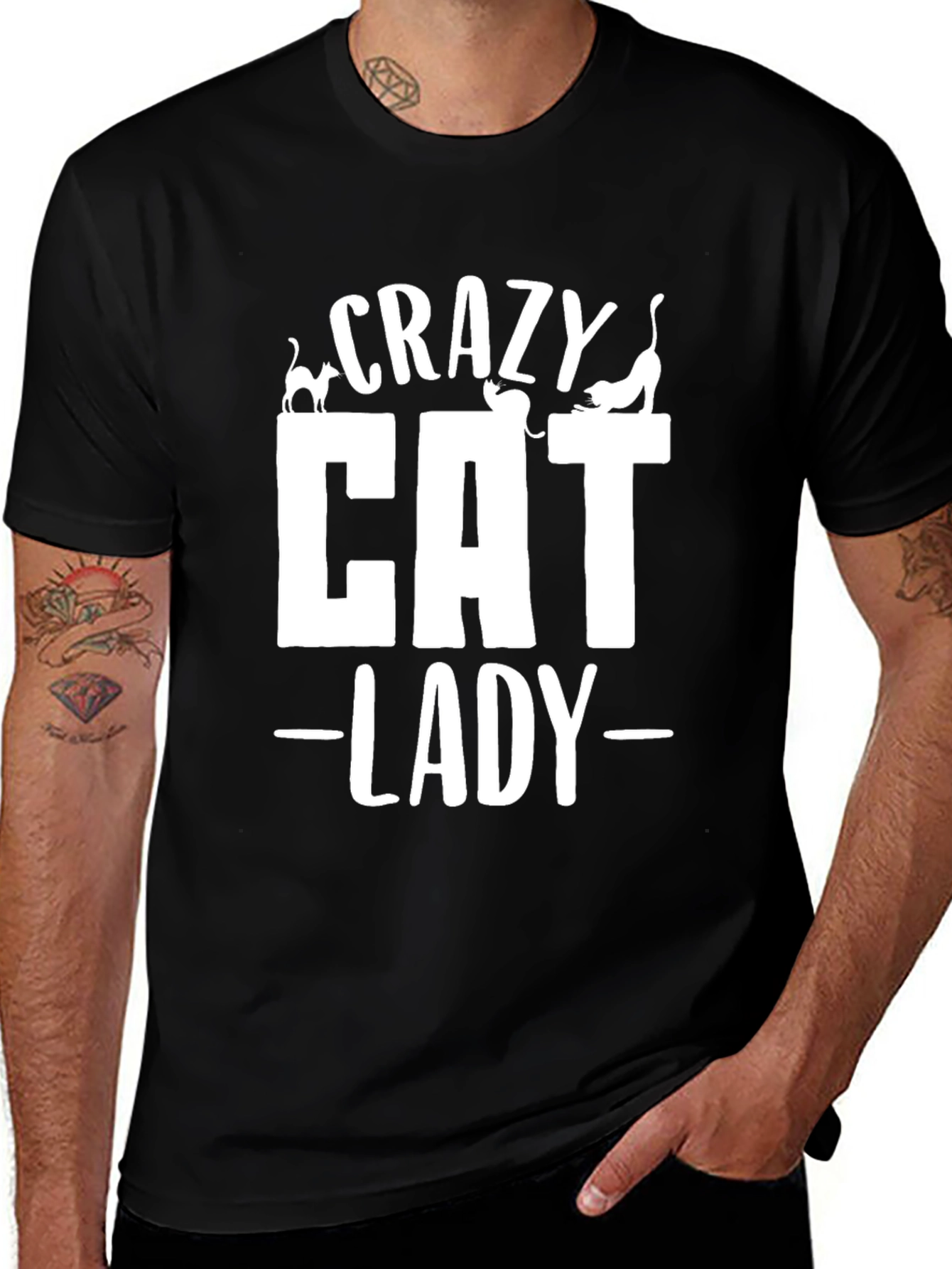 Crazy Cat Lady T-Shirt - Black