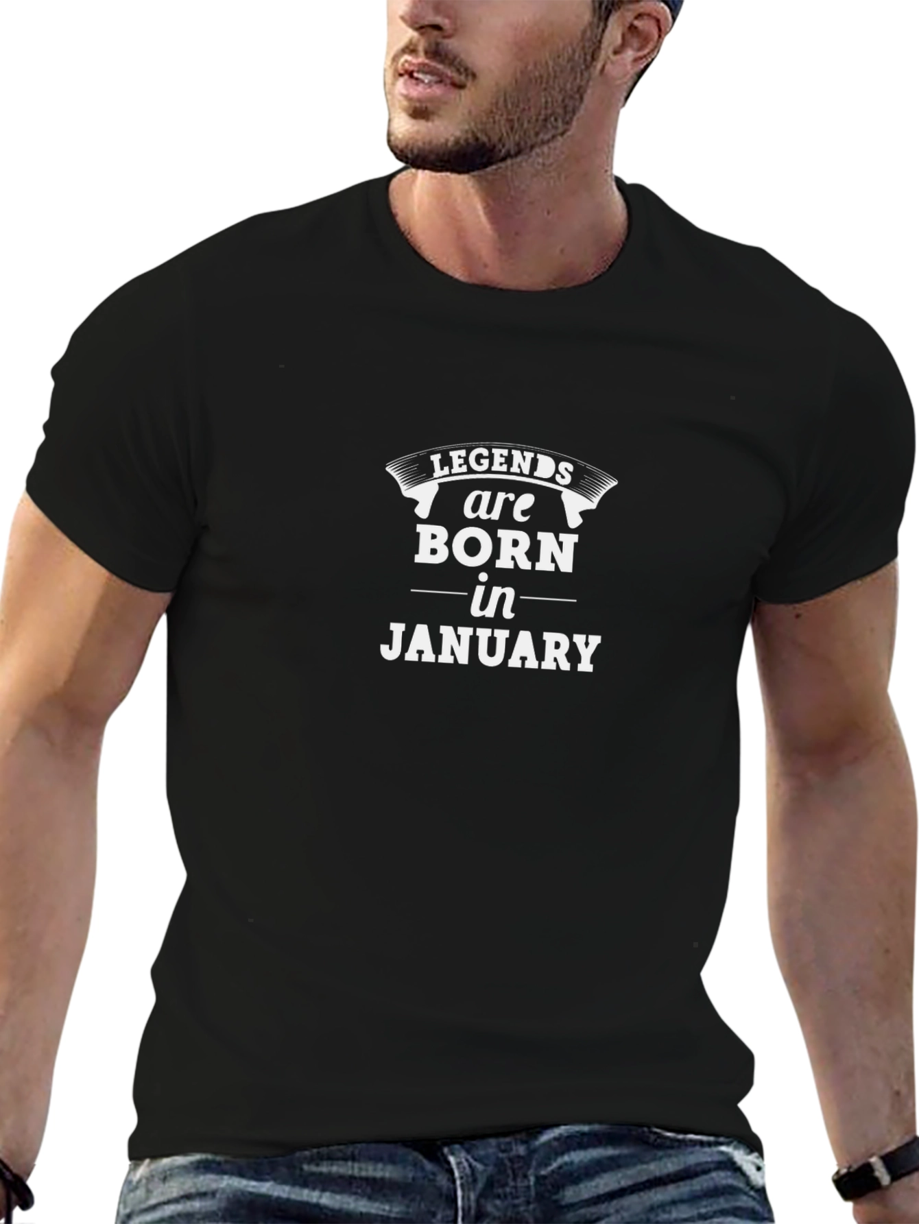 Legends Are Born In January Black T-Shirt