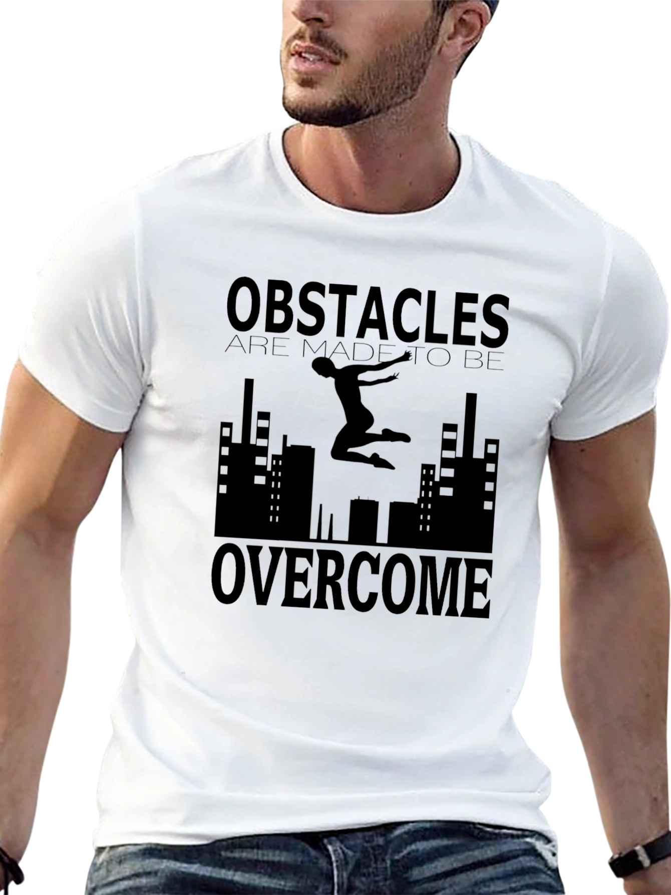 Obstacles Overcome Graphic Tee - Urban Inspirational Design