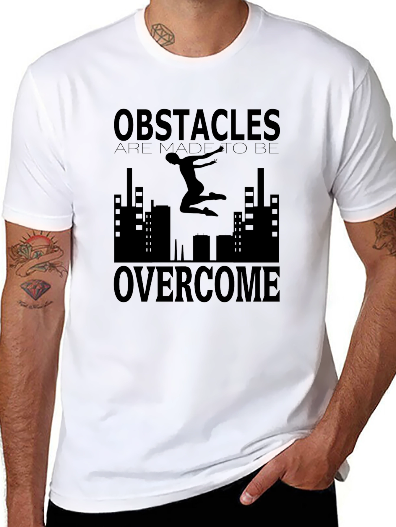Obstacles Overcome Graphic Tee - Urban Inspirational Design