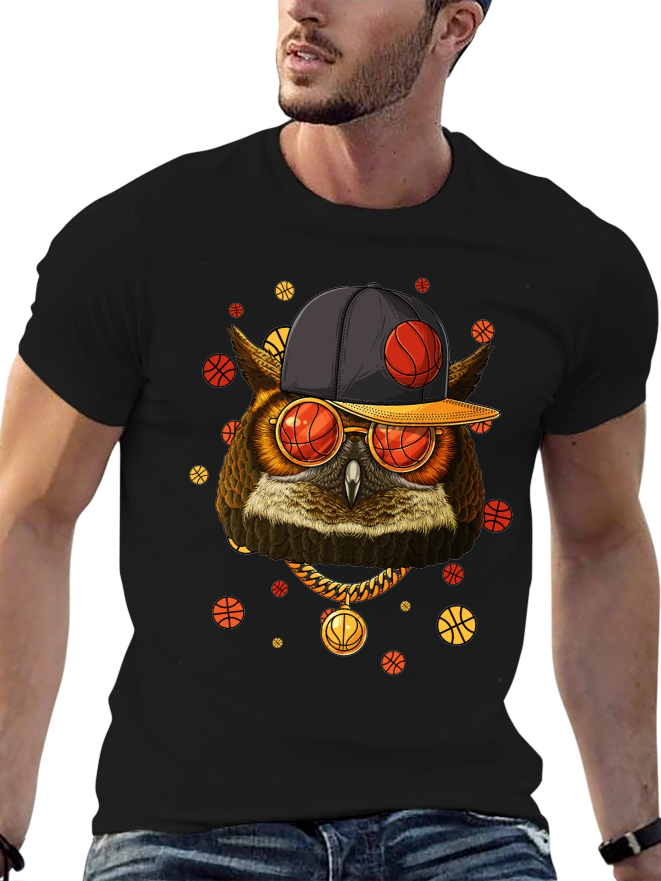 Cool Owl Basketball Graphic Tee