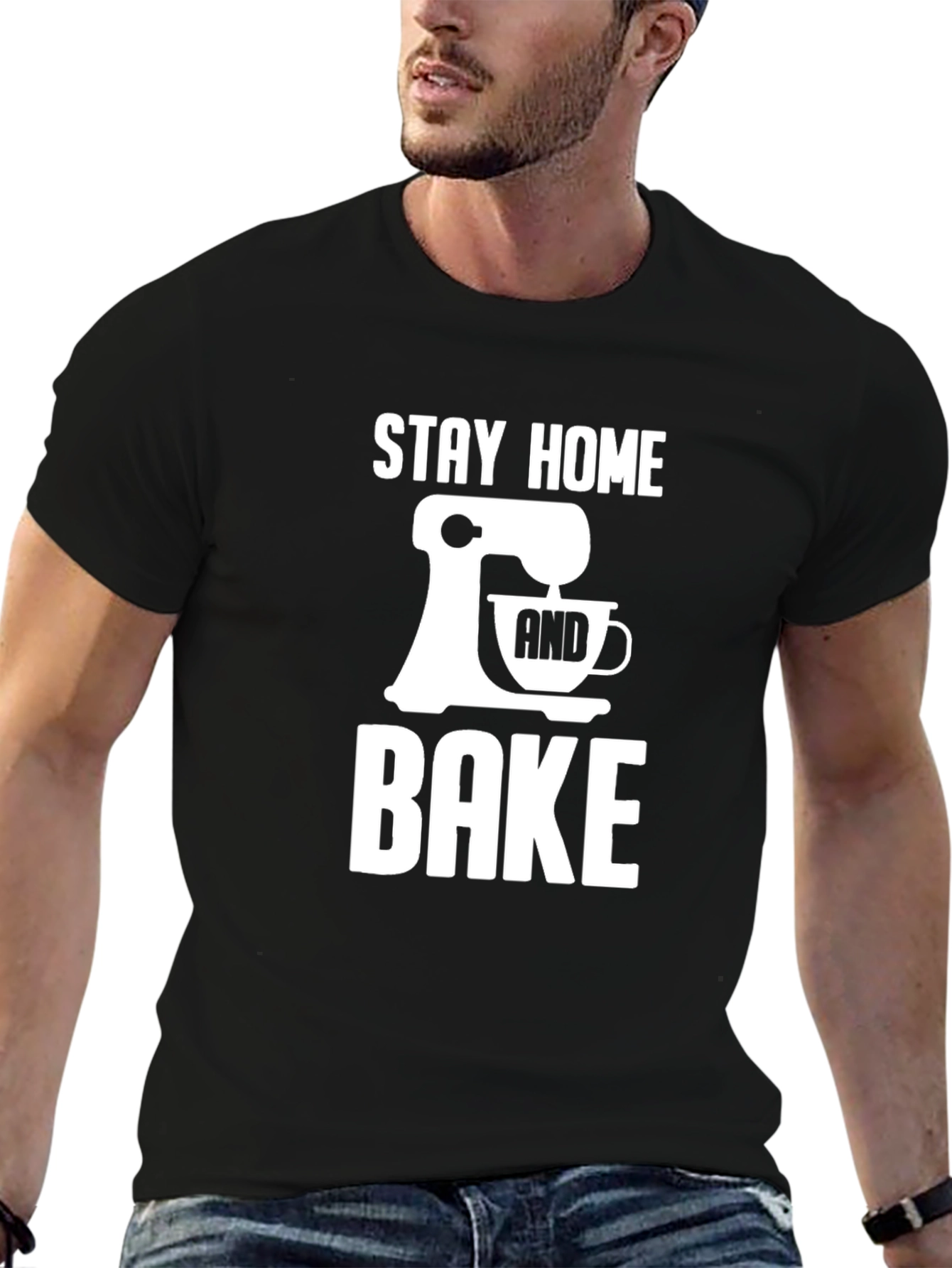 Stay Home & Bake Graphic T-Shirt