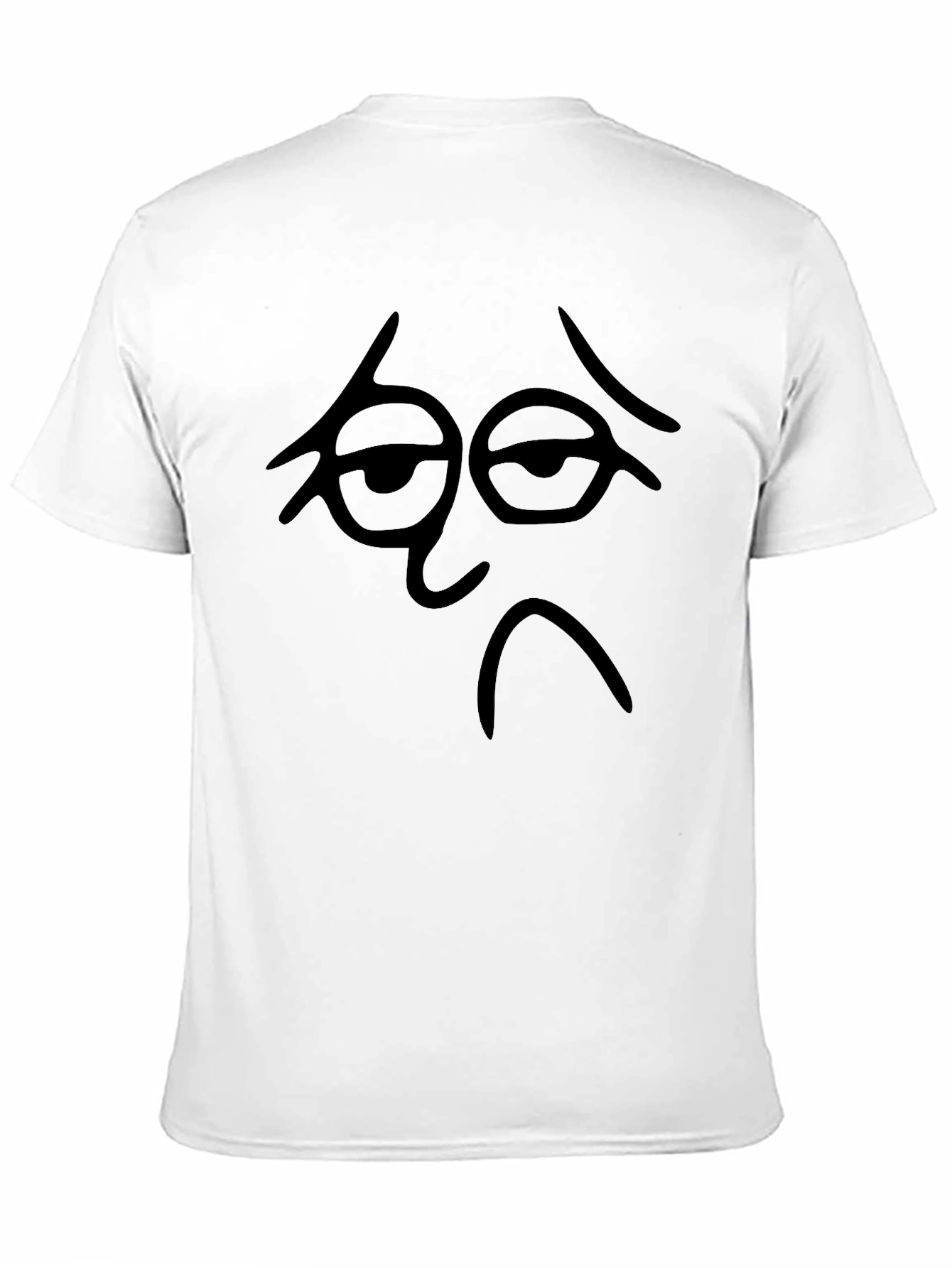 Sad Face Graphic Black T-Shirt - Unisex