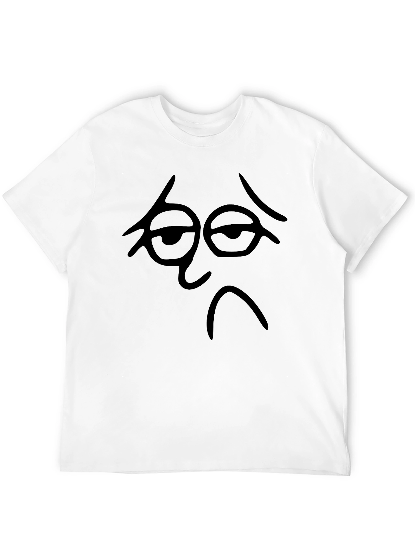 Sad Face Graphic Black T-Shirt - Unisex