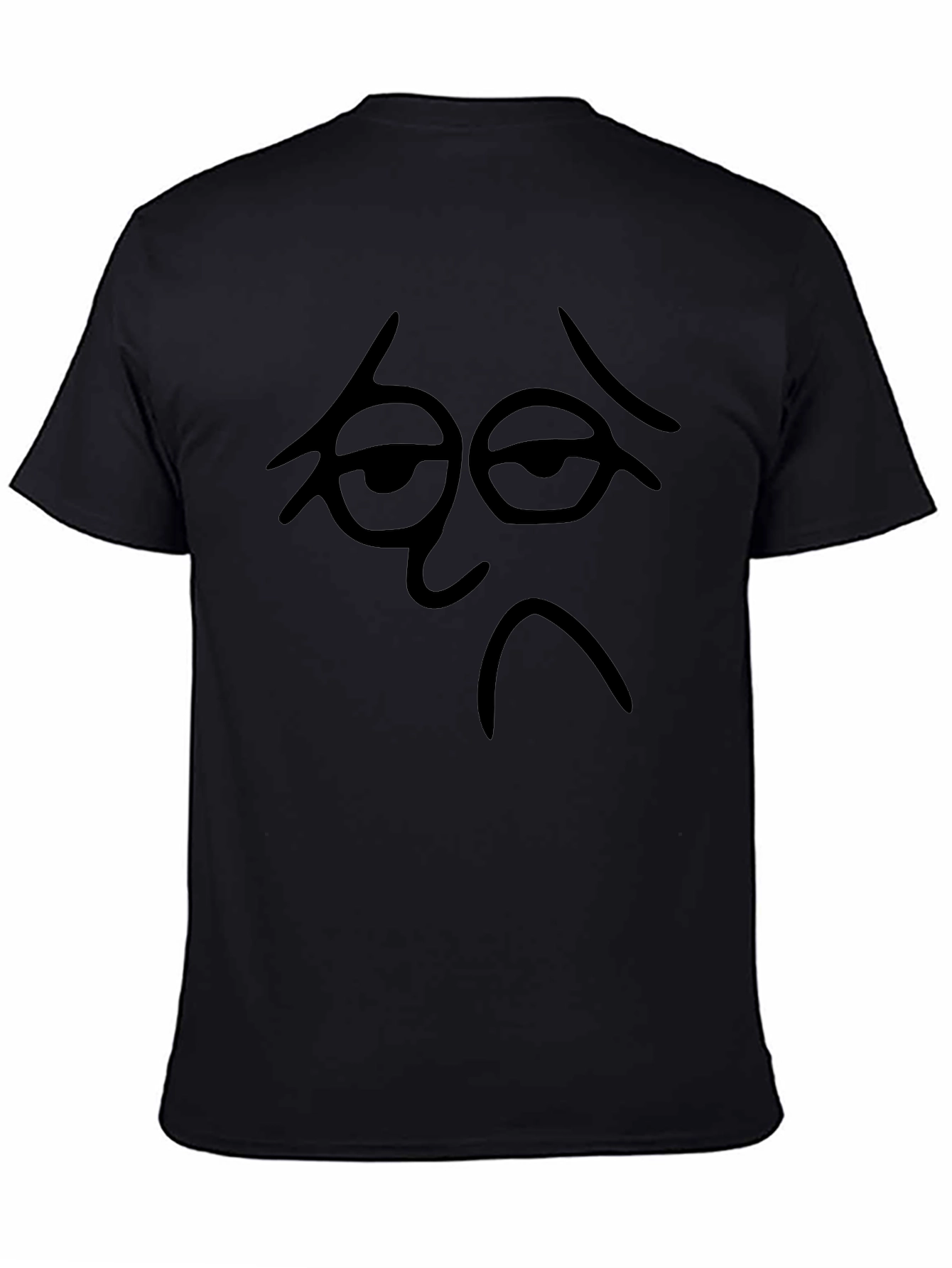 Sad Face Graphic Black T-Shirt - Unisex