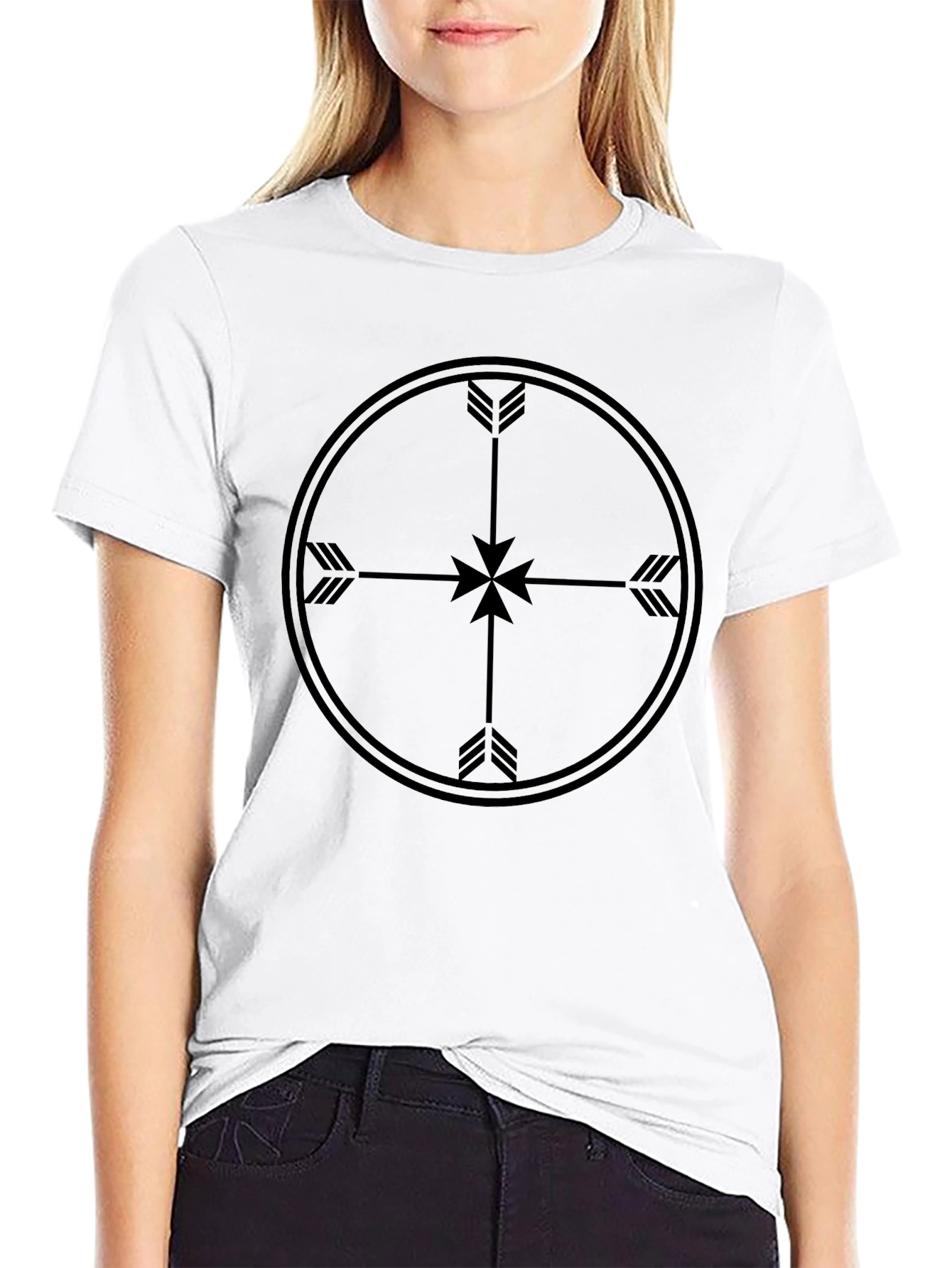 Mens Black Arrow Target Graphic T-Shirt