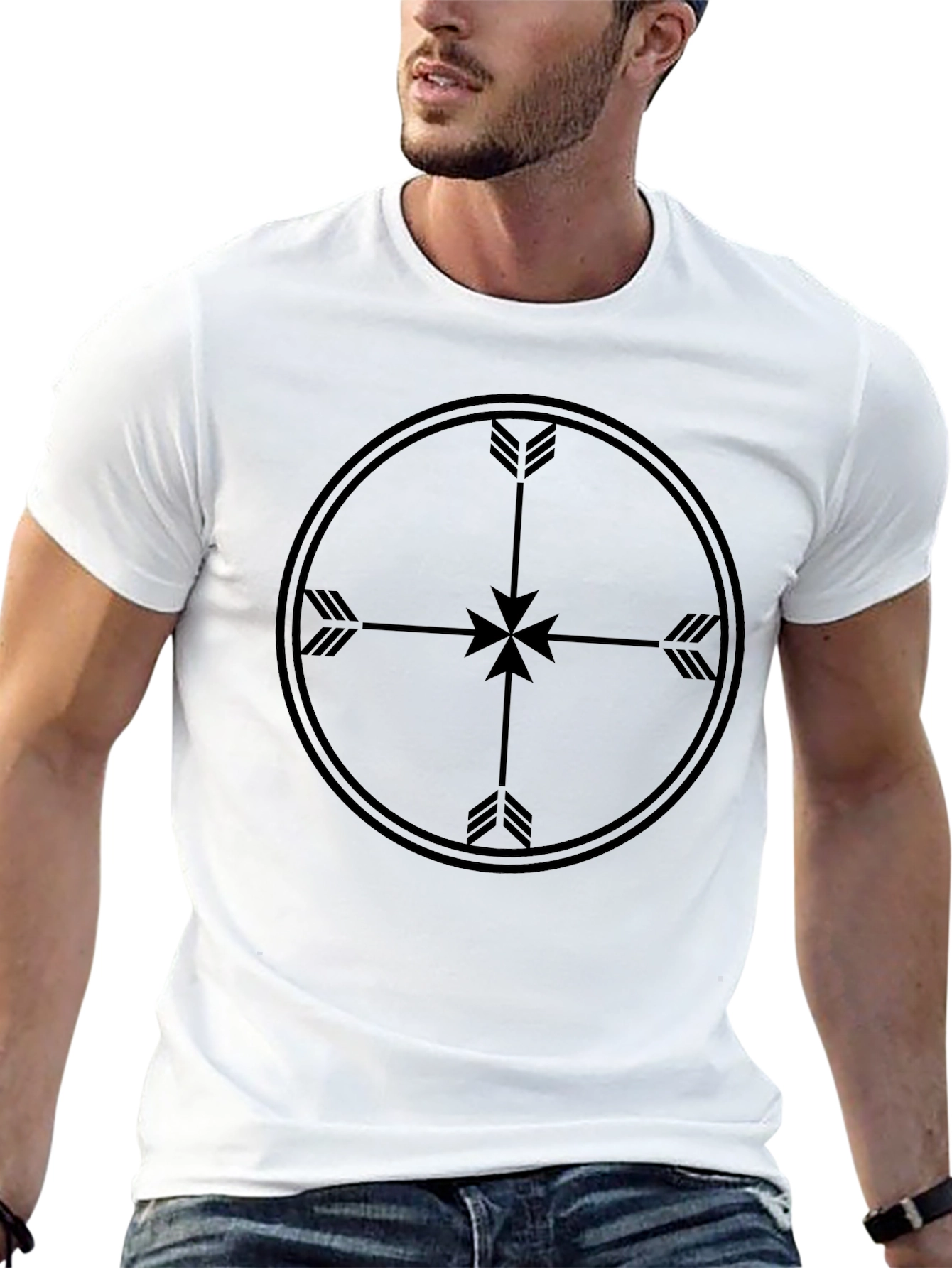 Mens Black Arrow Target Graphic T-Shirt