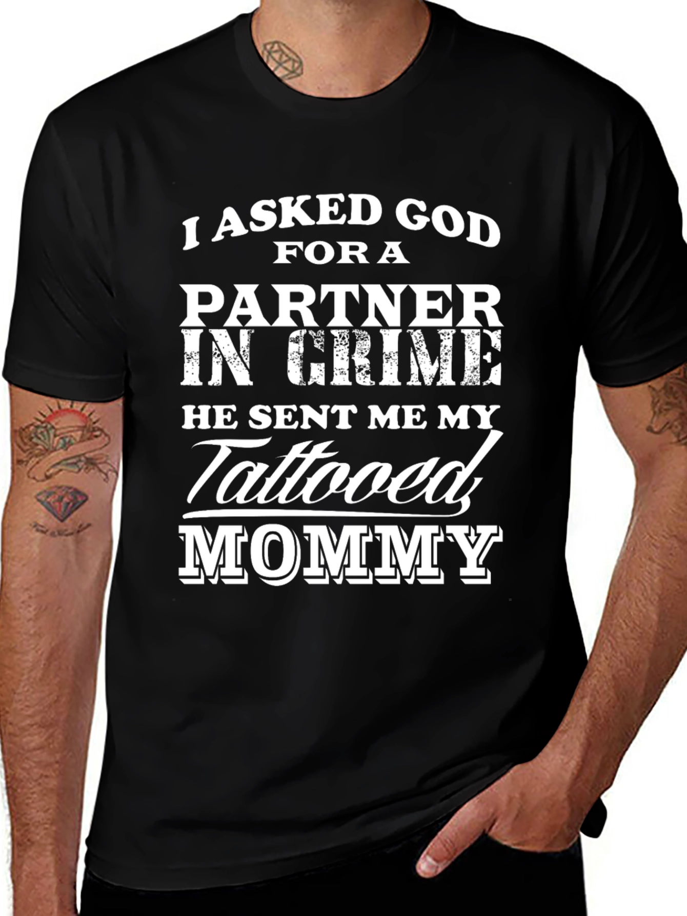 Tattooed Mommy Partner in Crime Graphic T-Shirt