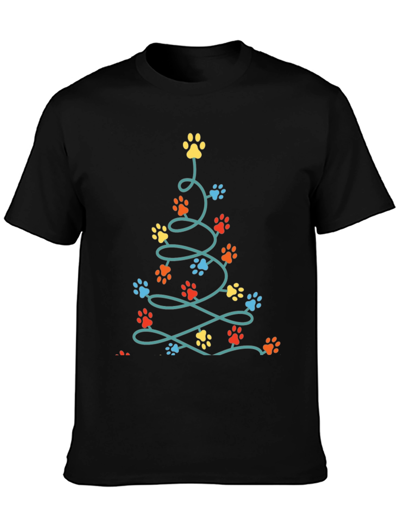 Dog Paw Christmas Tree T-Shirt