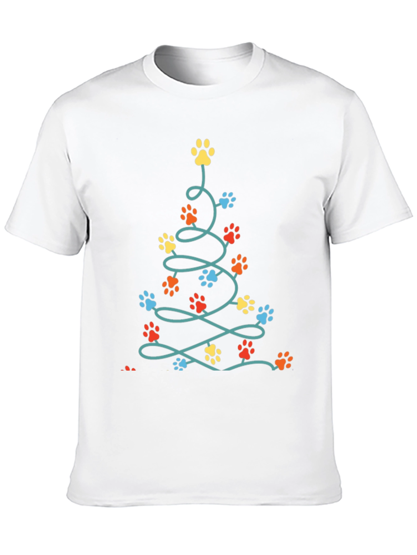 Dog Paw Christmas Tree T-Shirt