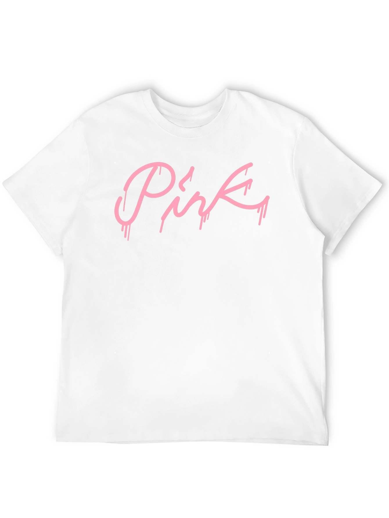 Pink Drip Graphic Black T-Shirt