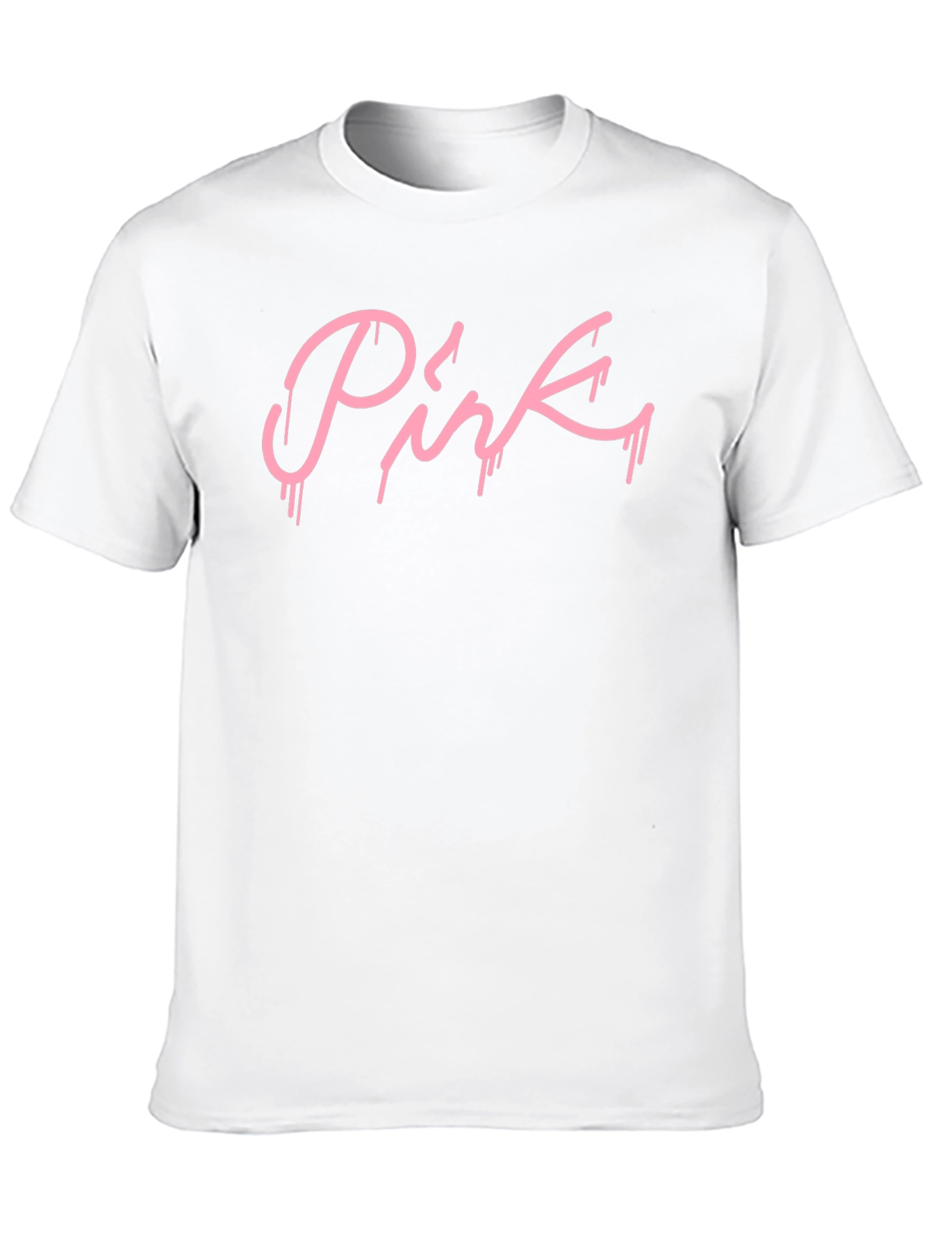 Pink Drip Graphic Black T-Shirt