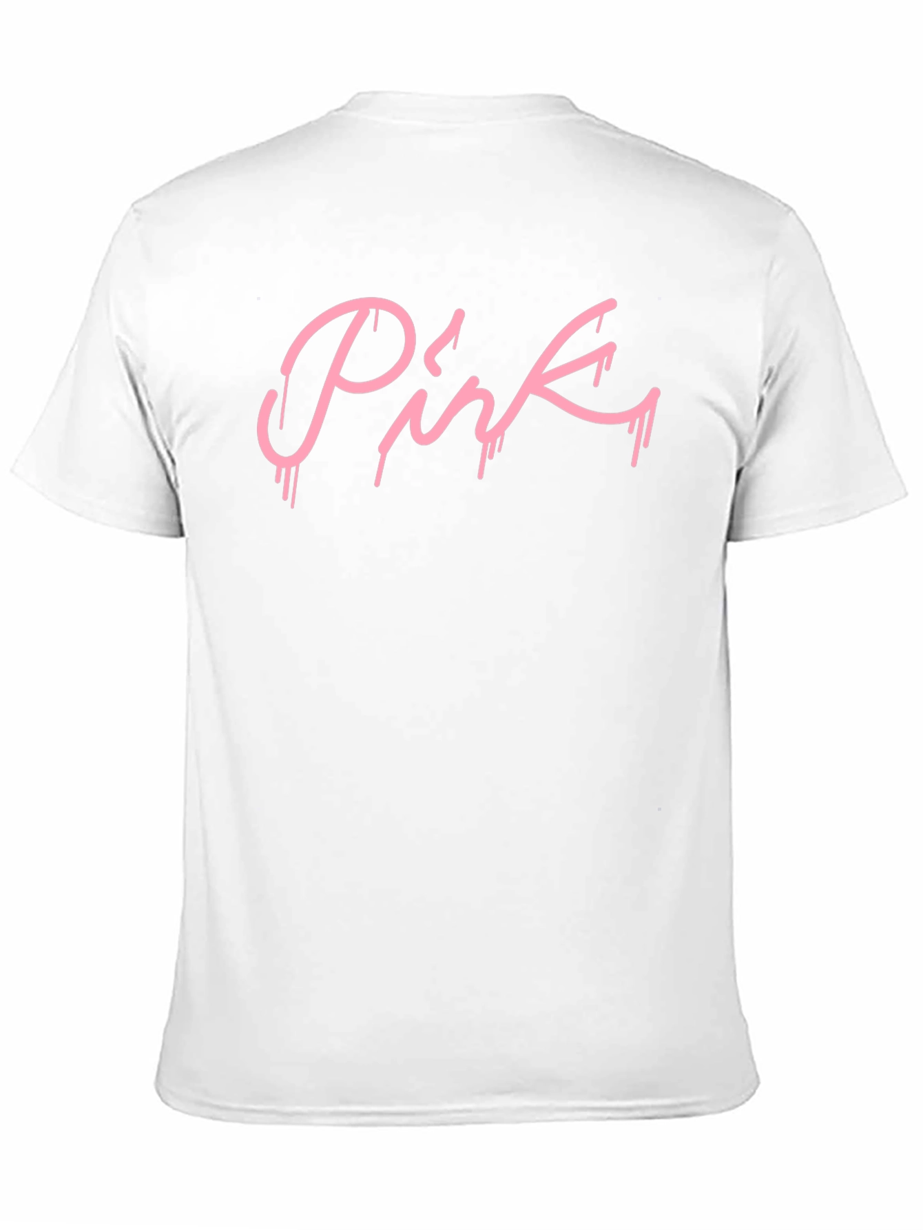 Pink Drip Graphic Black T-Shirt
