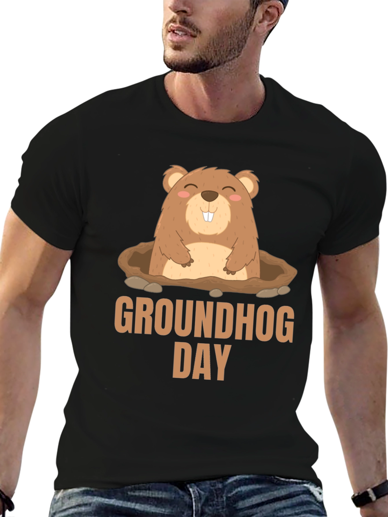 Groundhog Day T-Shirt - Cute Cartoon Marmot Design