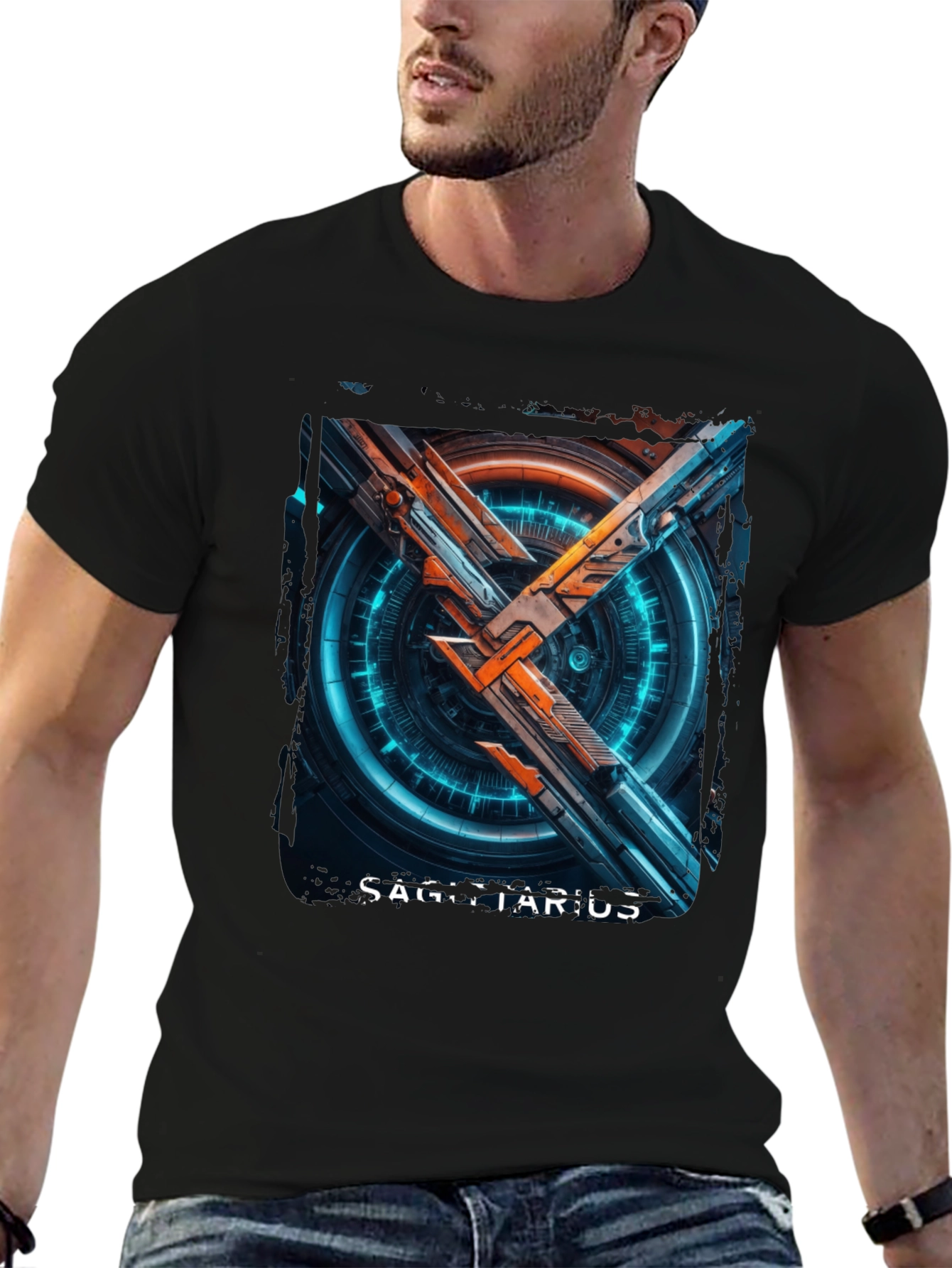 Sagittarius Zodiac T-Shirt - Sci-Fi Style