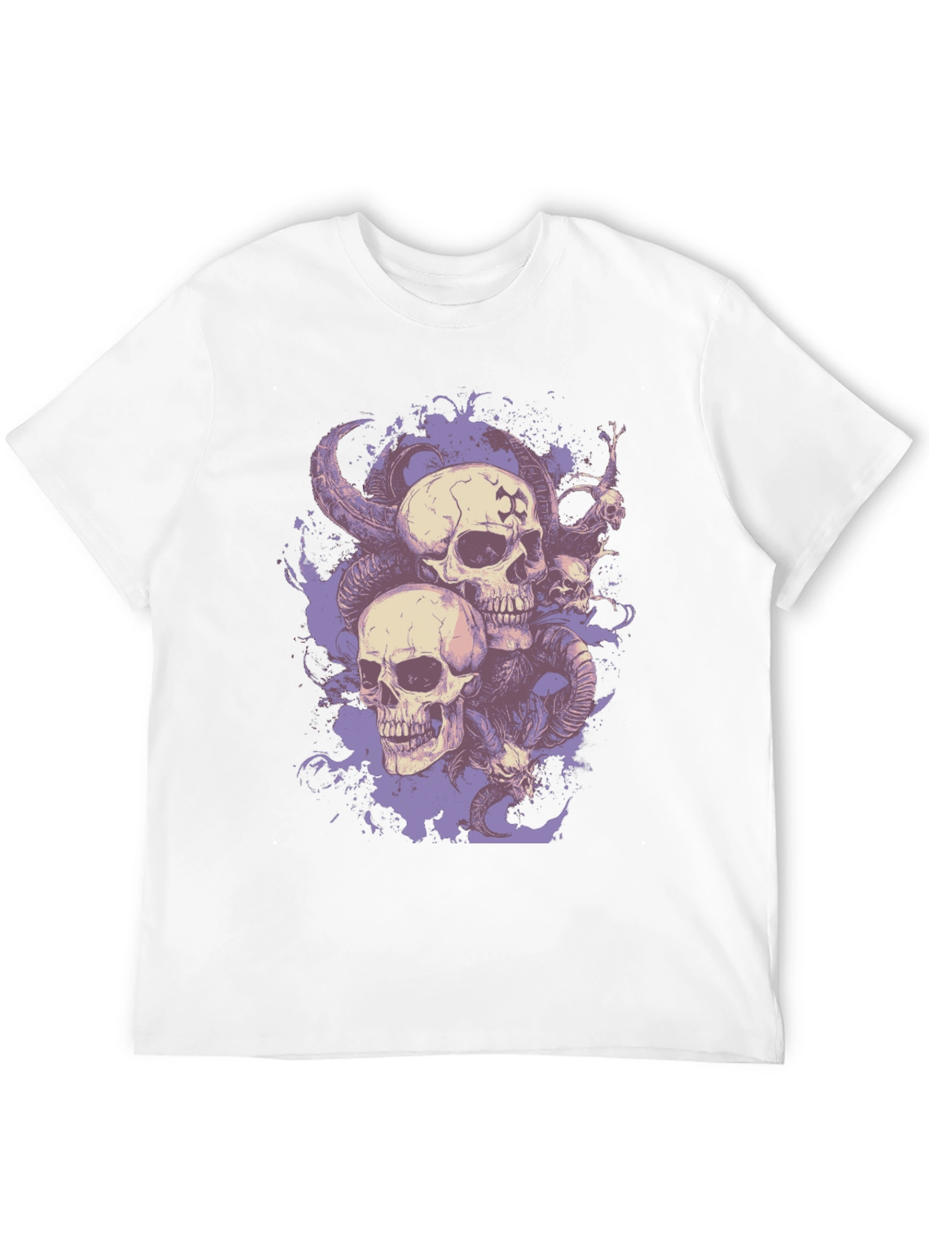 Skull & Horns Graphic T-Shirt - Dark Aesthetic