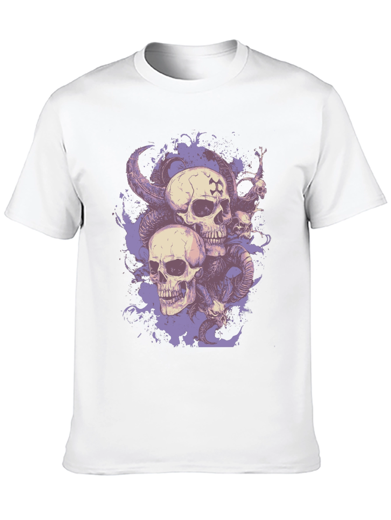 Skull & Horns Graphic T-Shirt - Dark Aesthetic