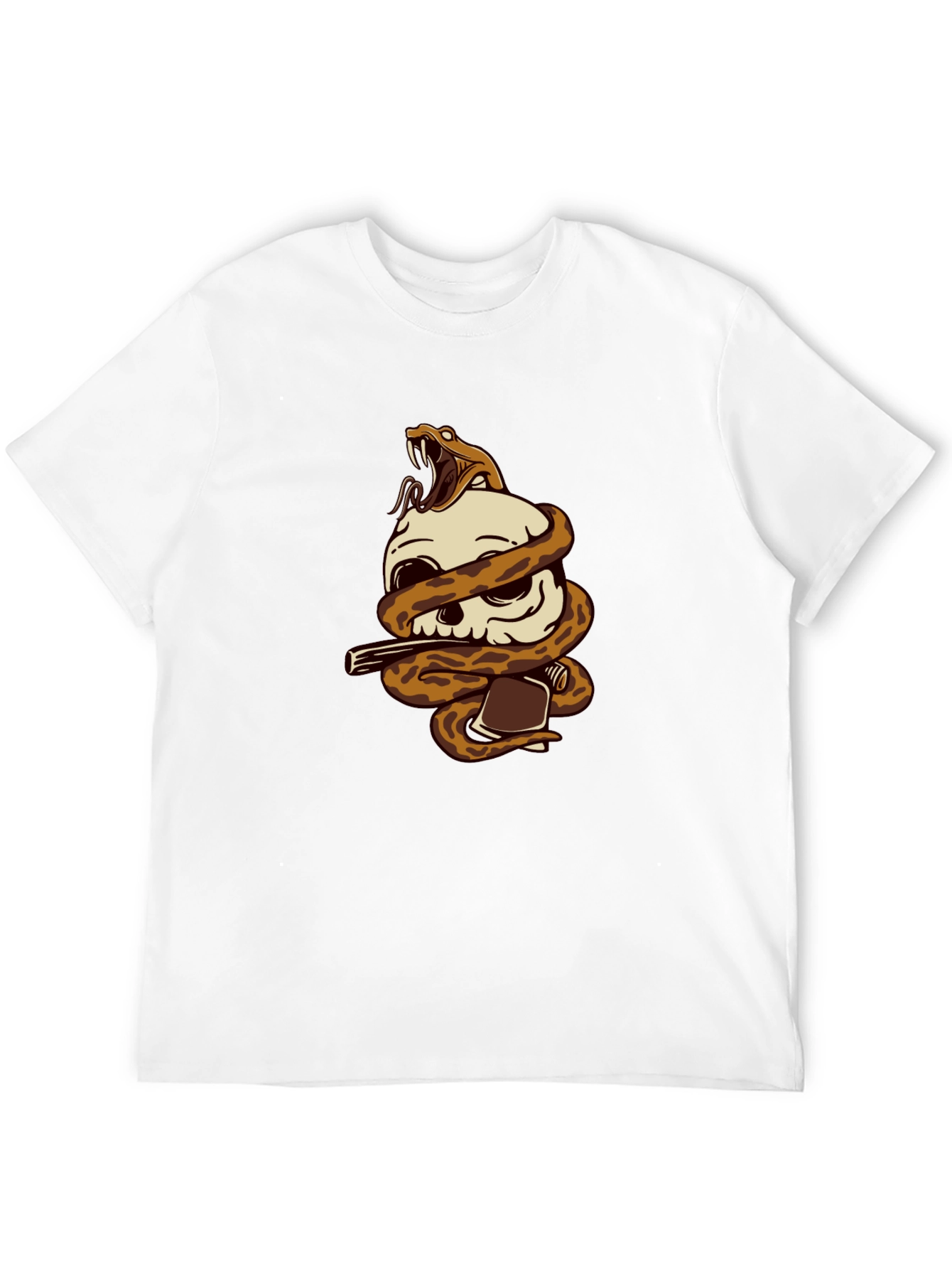 Skull & Snake Graphic Tee - Dark