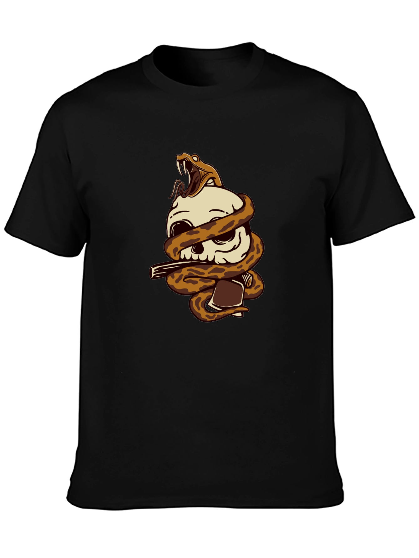 Skull & Snake Graphic Tee - Dark