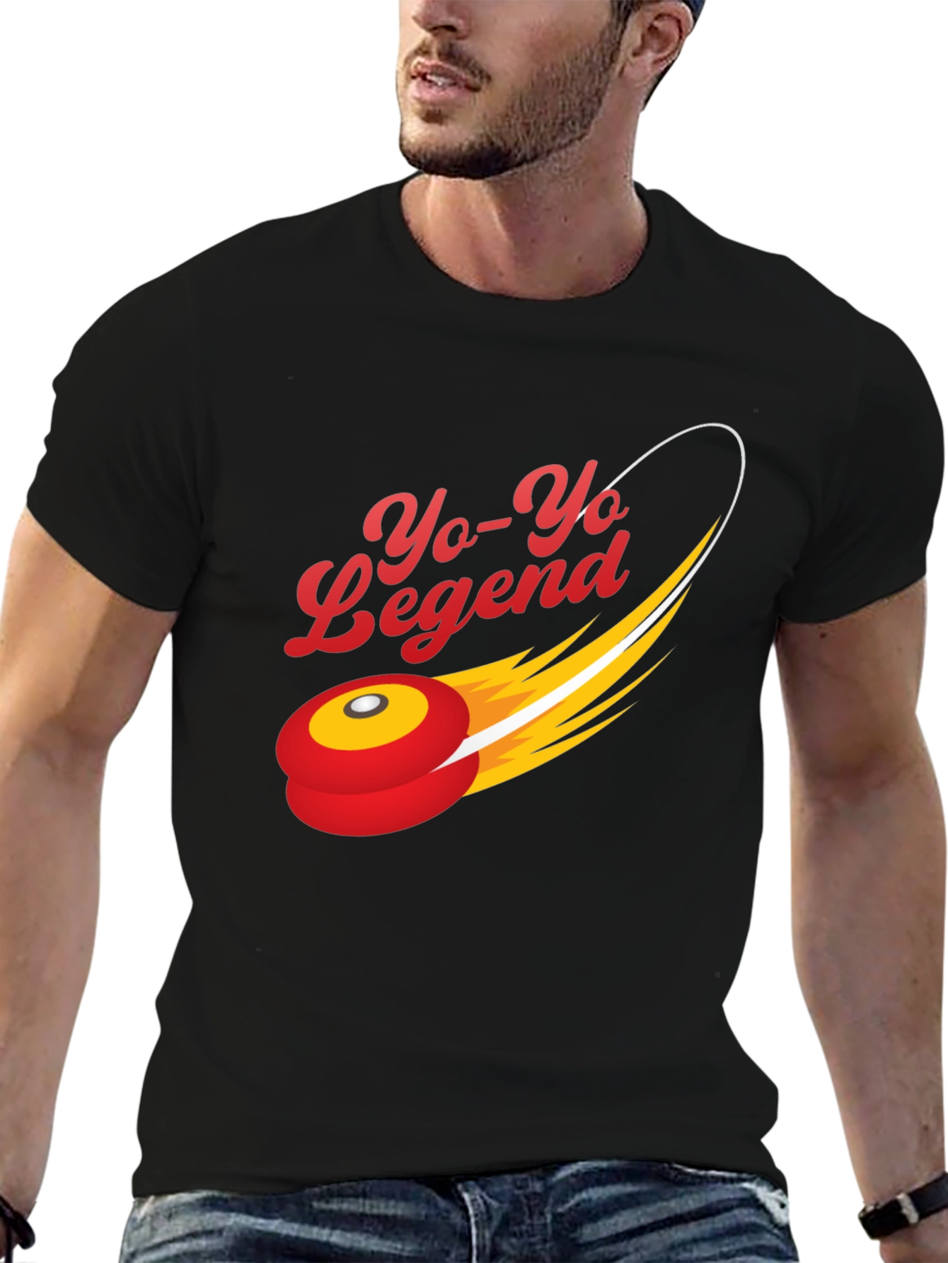 Yo-Yo Legend Graphic Tee - Black Cotton Blend