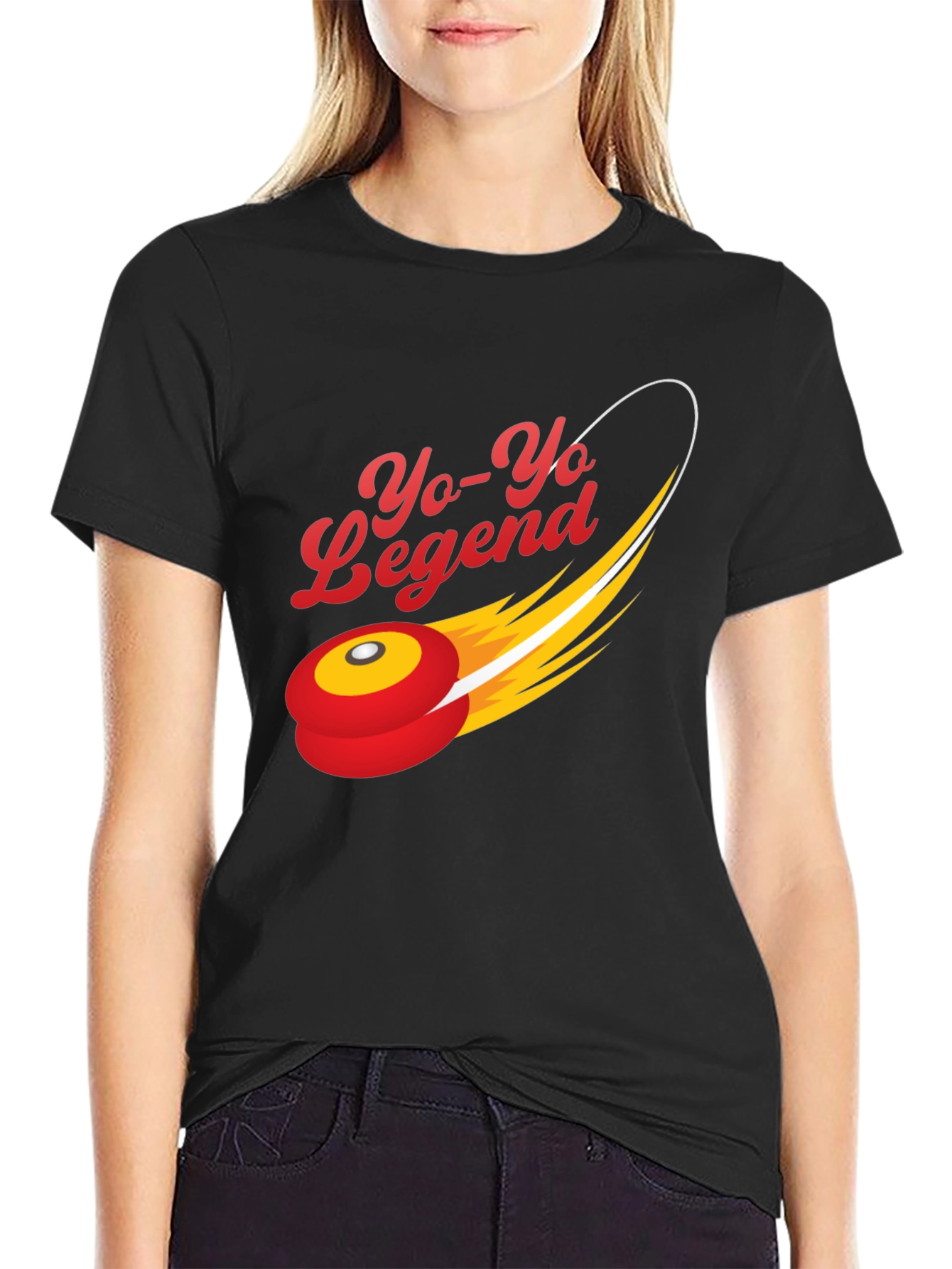 Yo-Yo Legend Graphic Tee - Black Cotton Blend