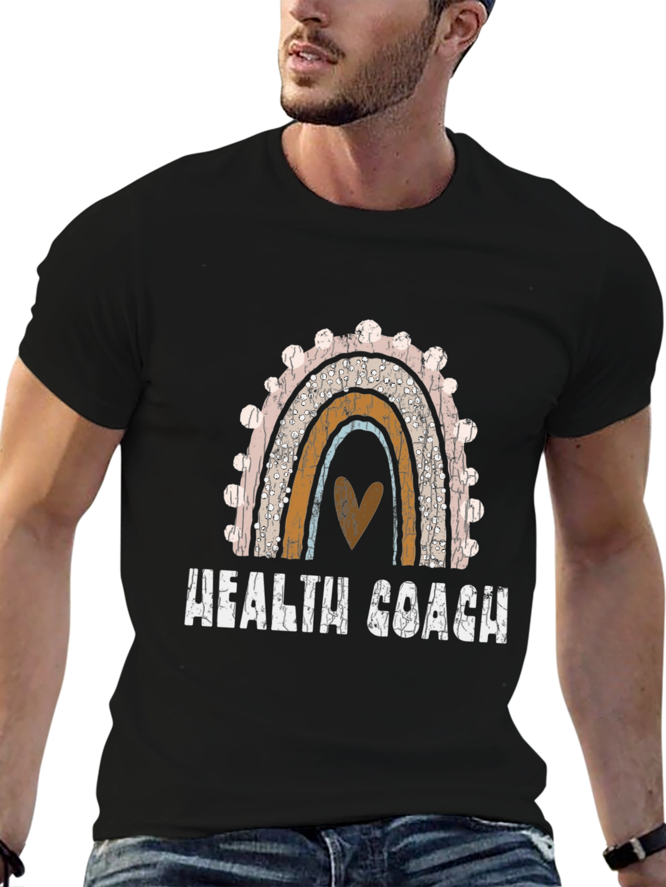 Health Coach Rainbow Graphic Tee