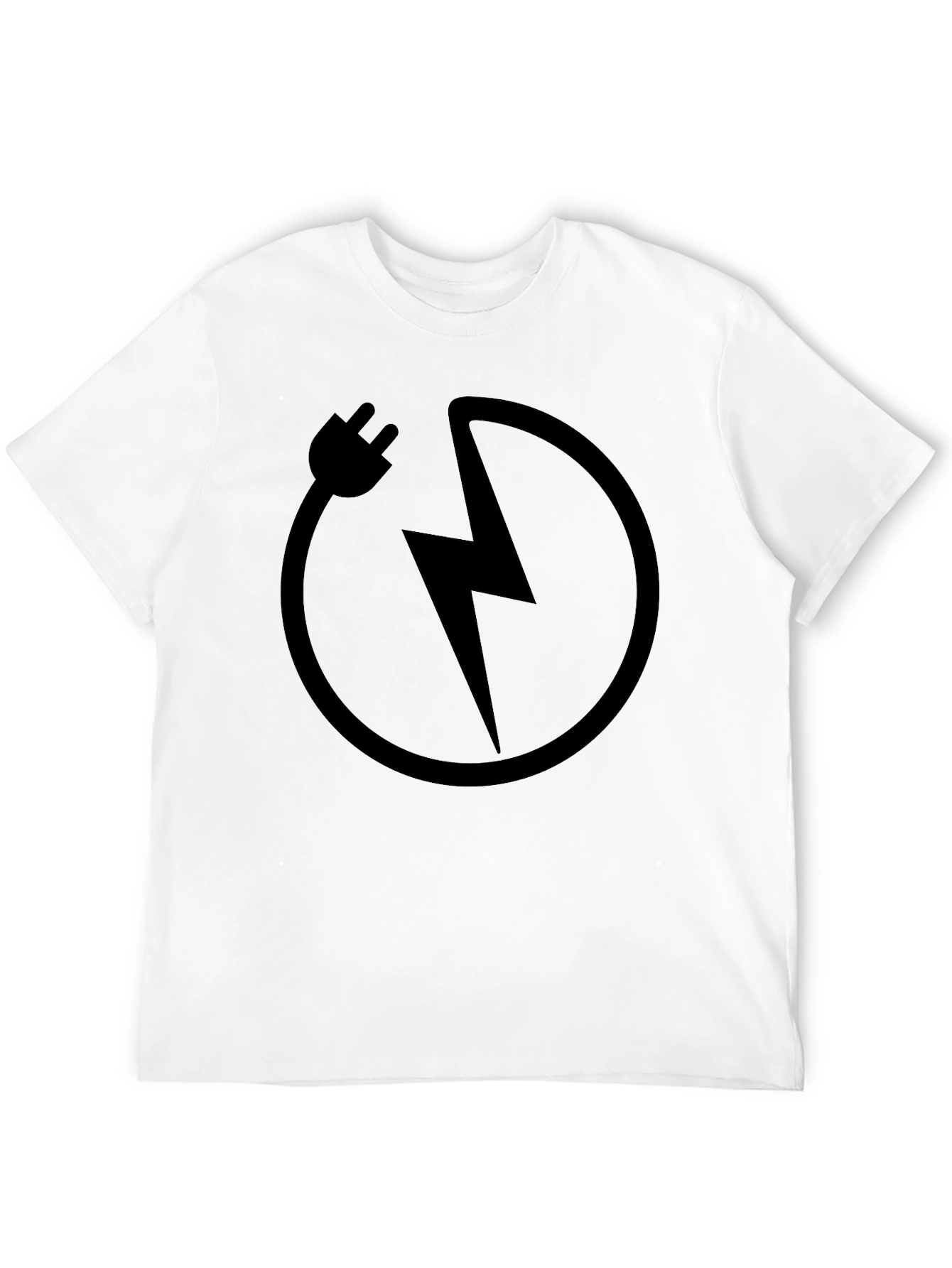 Electric Bolt Graphic Tee - Stylish Black Cotton T-Shirt