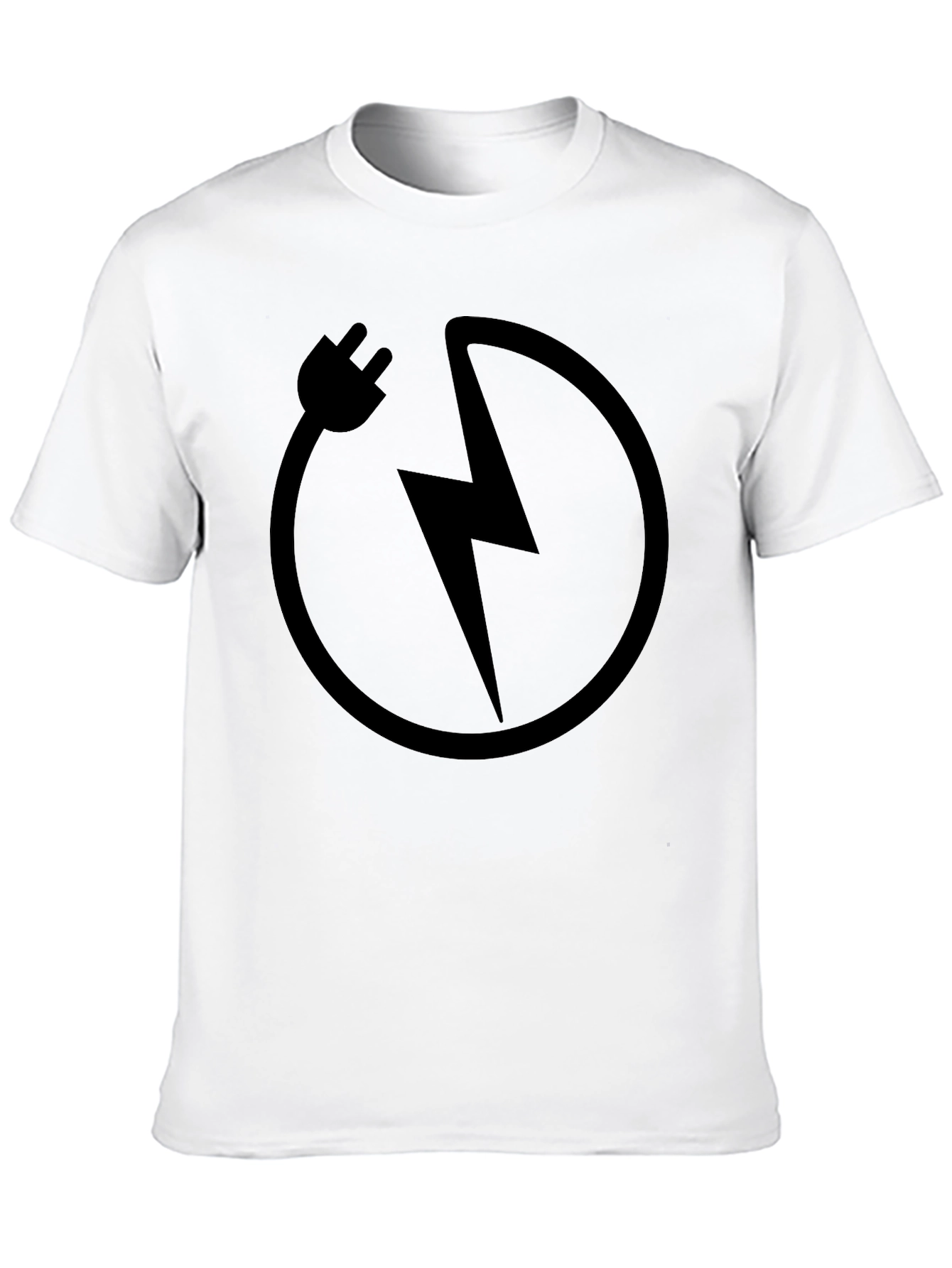 Electric Bolt Graphic Tee - Stylish Black Cotton T-Shirt