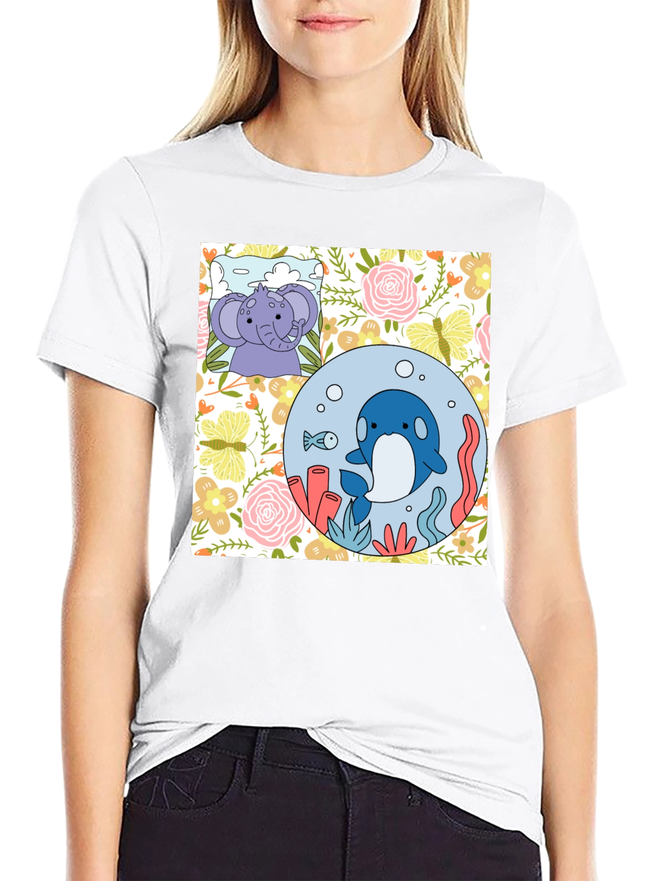 Cute Cartoon Graphic Print T-Shirt