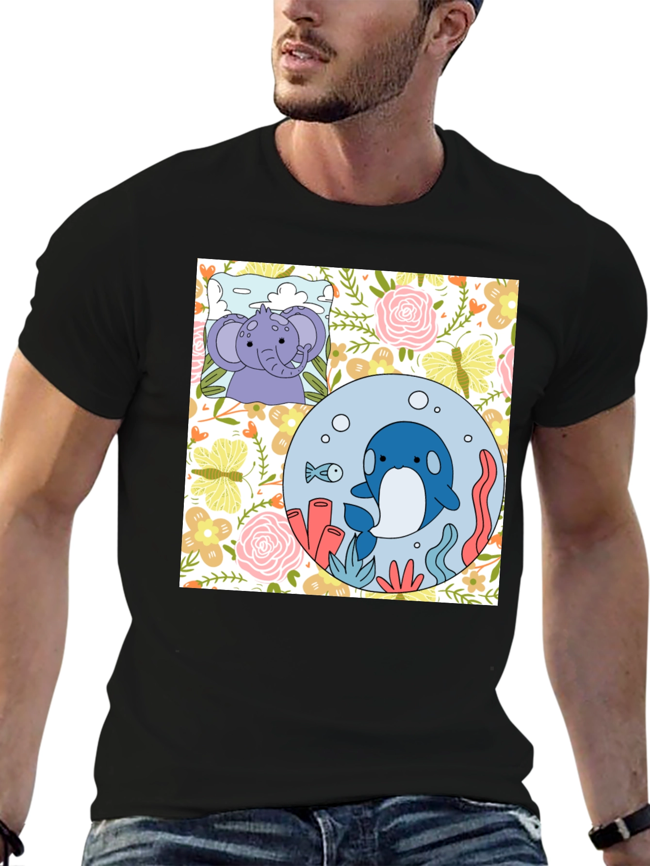Cute Cartoon Graphic Print T-Shirt