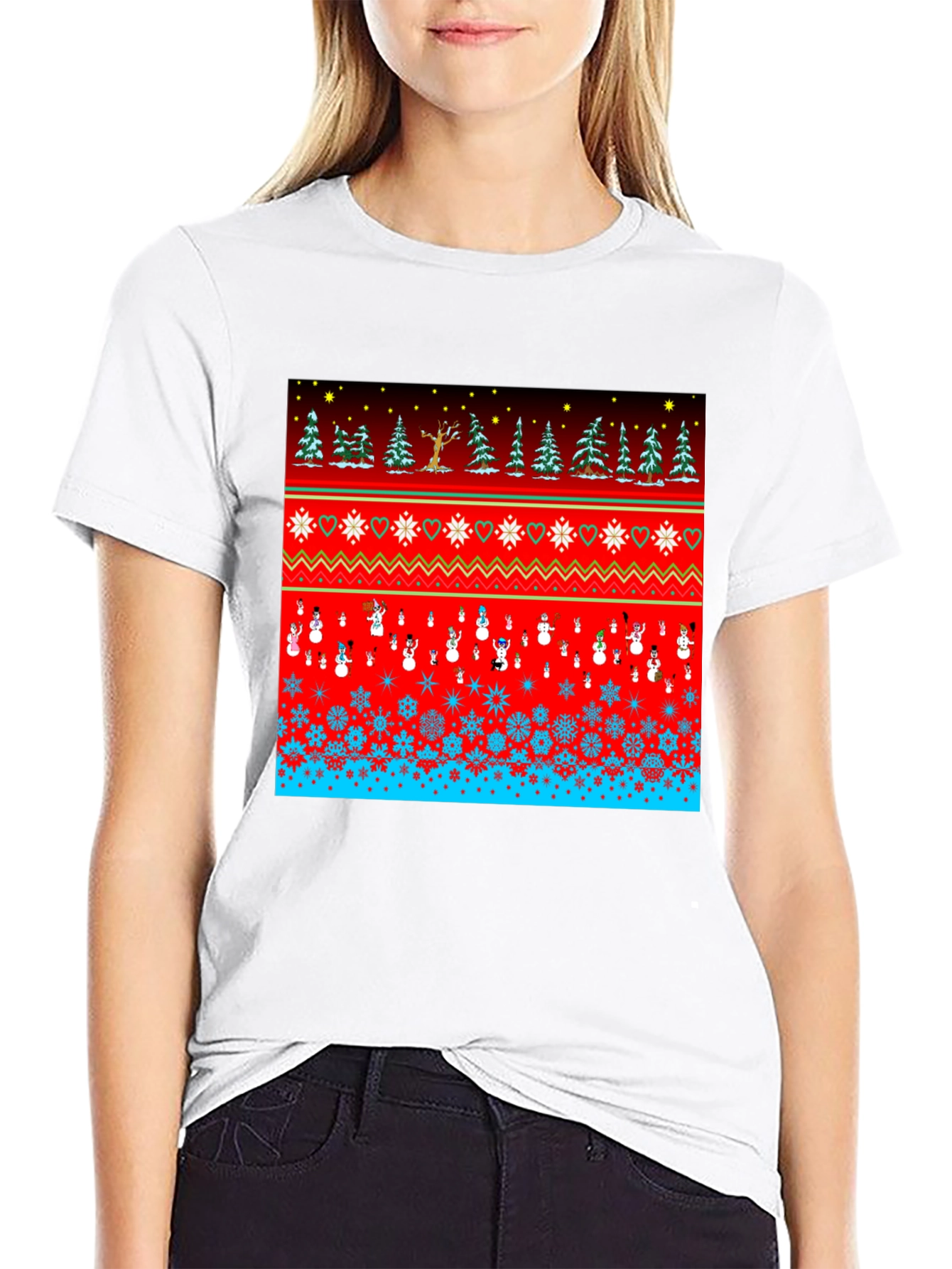 Festive Winter Holiday Pattern T-Shirt