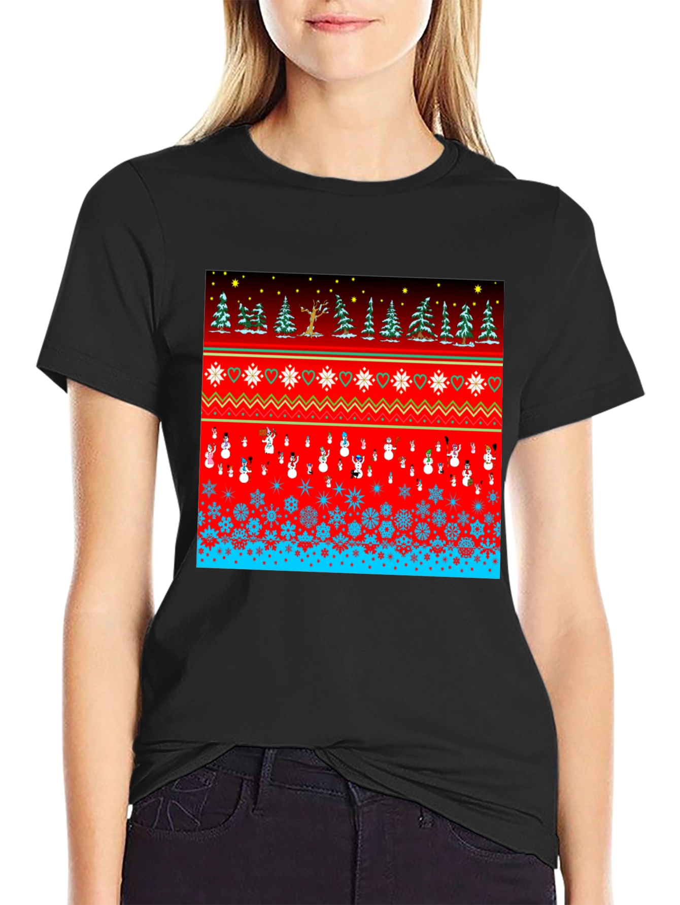 Festive Winter Holiday Pattern T-Shirt