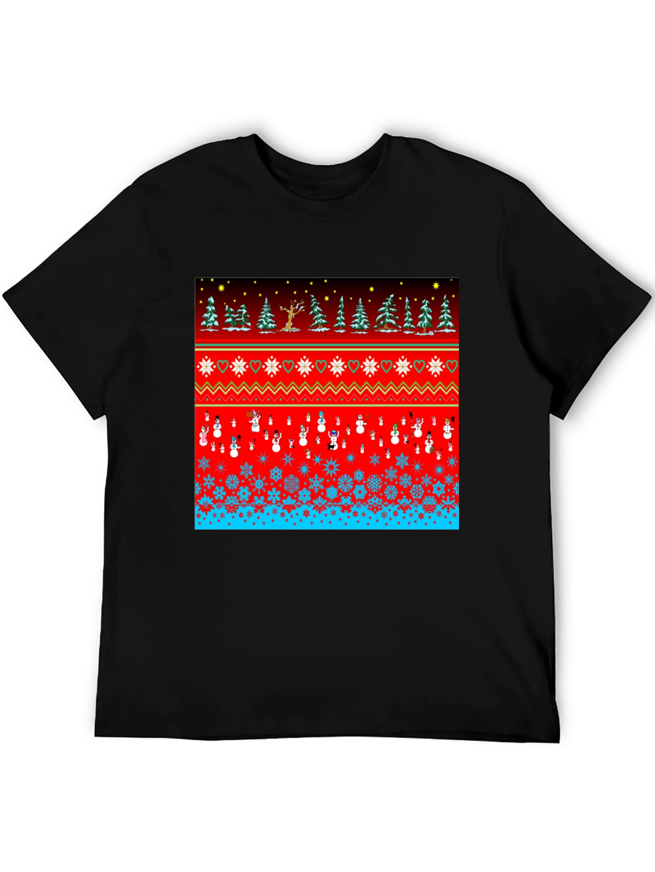 Festive Winter Holiday Pattern T-Shirt