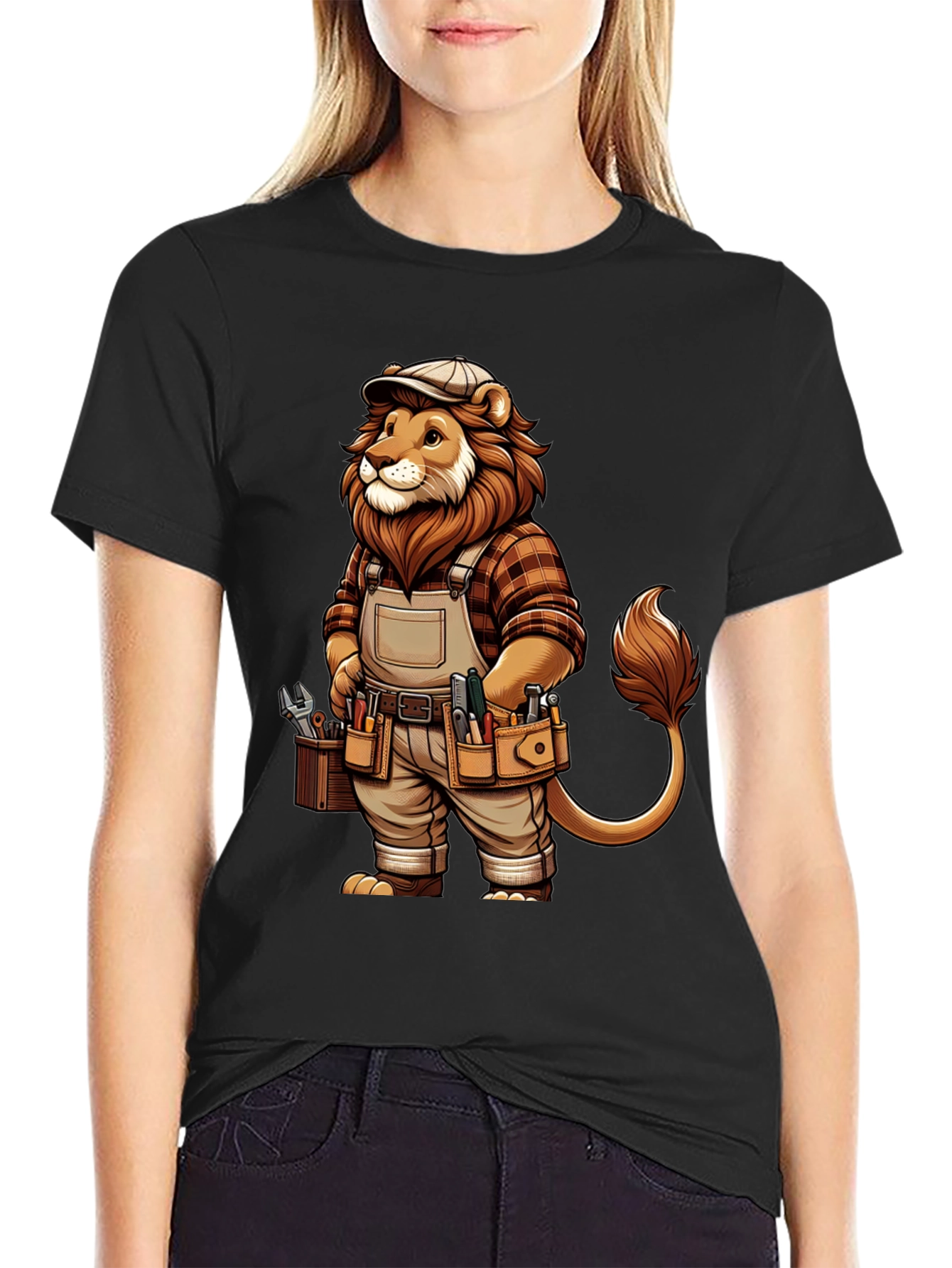 Lion Handyman Graphic Tee - Black