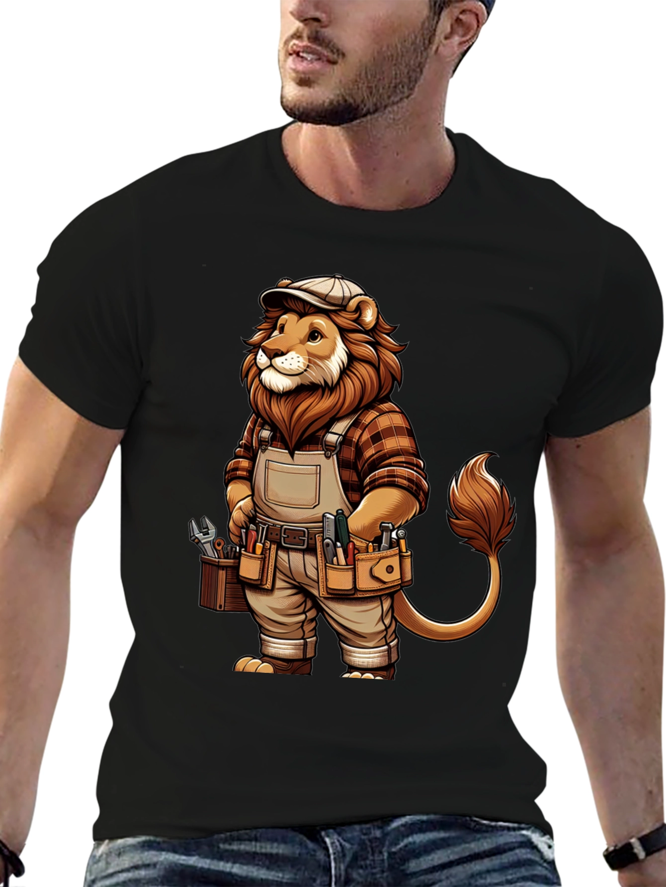 Lion Handyman Graphic Tee - Black