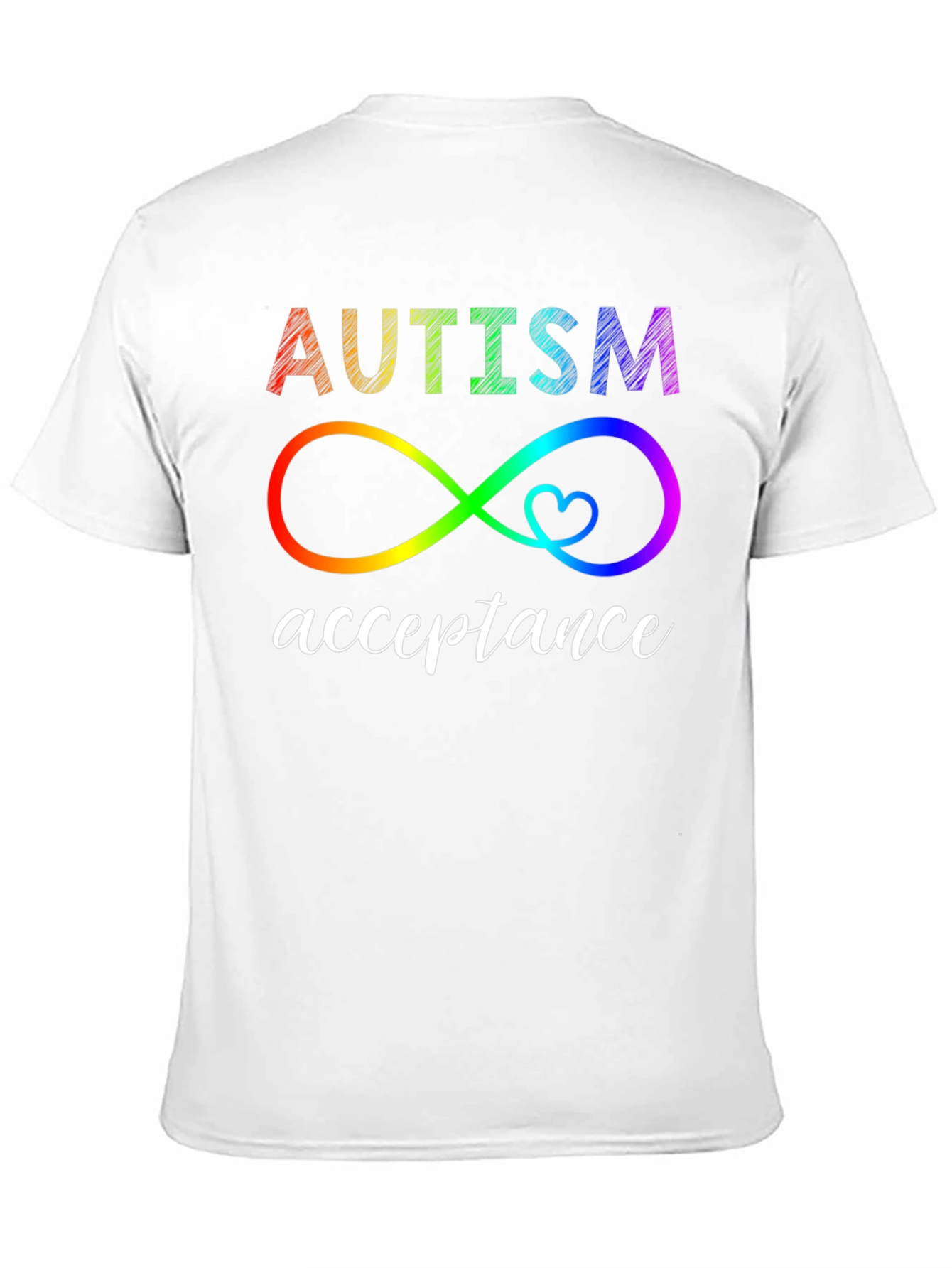 Autism Acceptance Rainbow Infinity Heart Tee