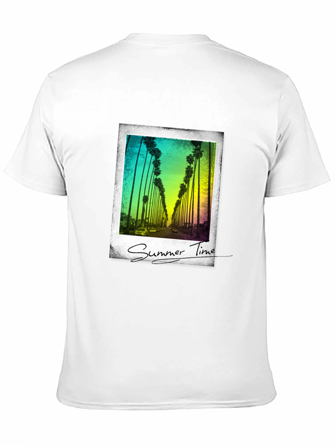 Summer Time Palm Tree Graphic Tee - Black