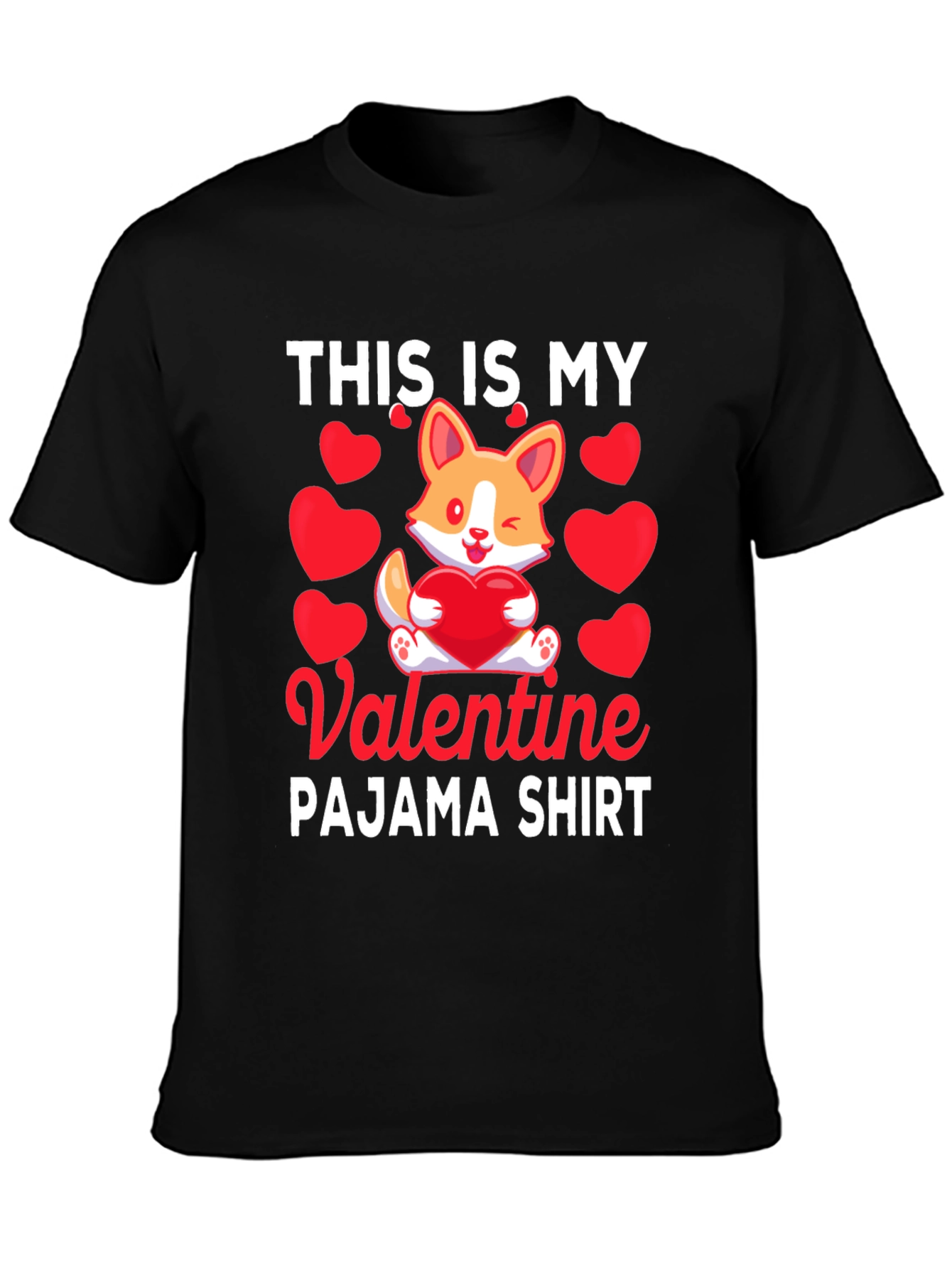 Valentine Corgi Pajama Shirt