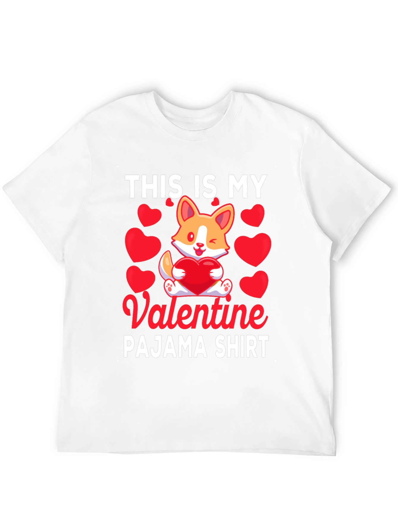 Valentine Corgi Pajama Shirt